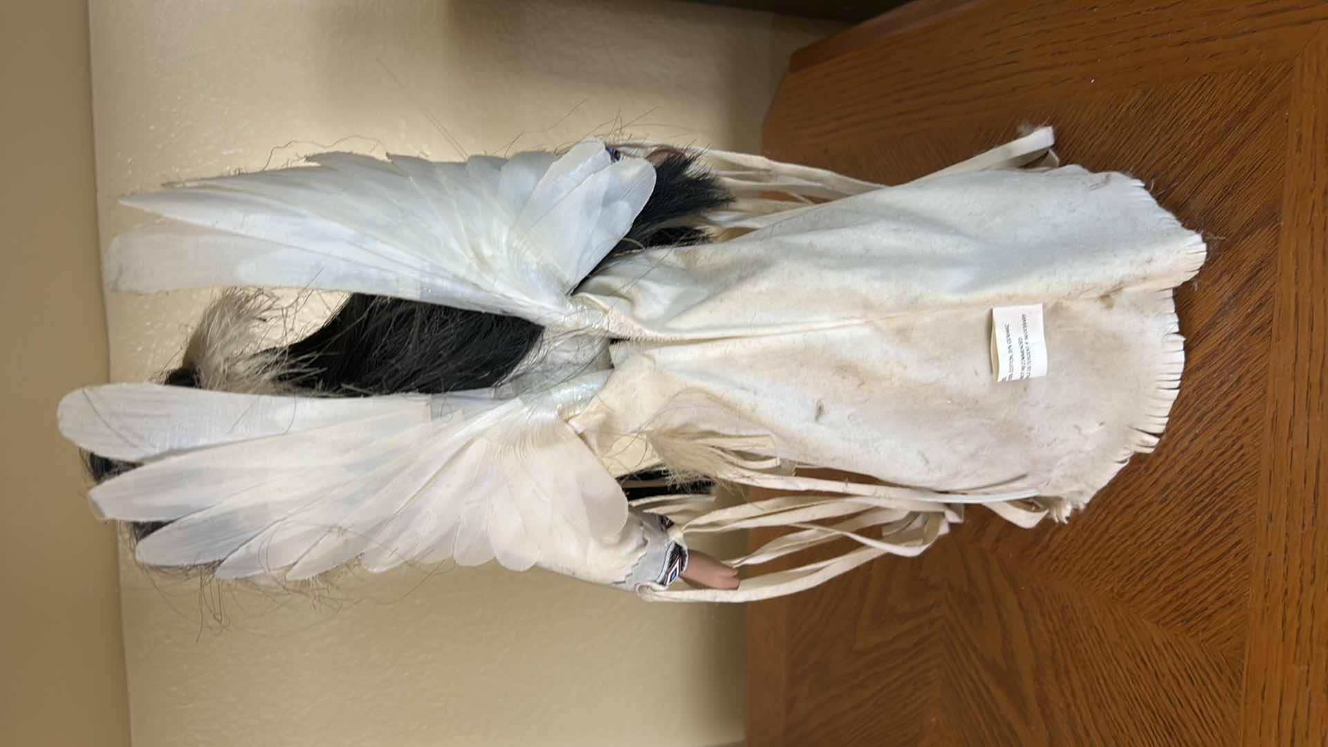 Photo 1 of BATTERY OPERATED HOLLOE BODY PORCELAIN NATIVE AMERICAN DOLL H15”