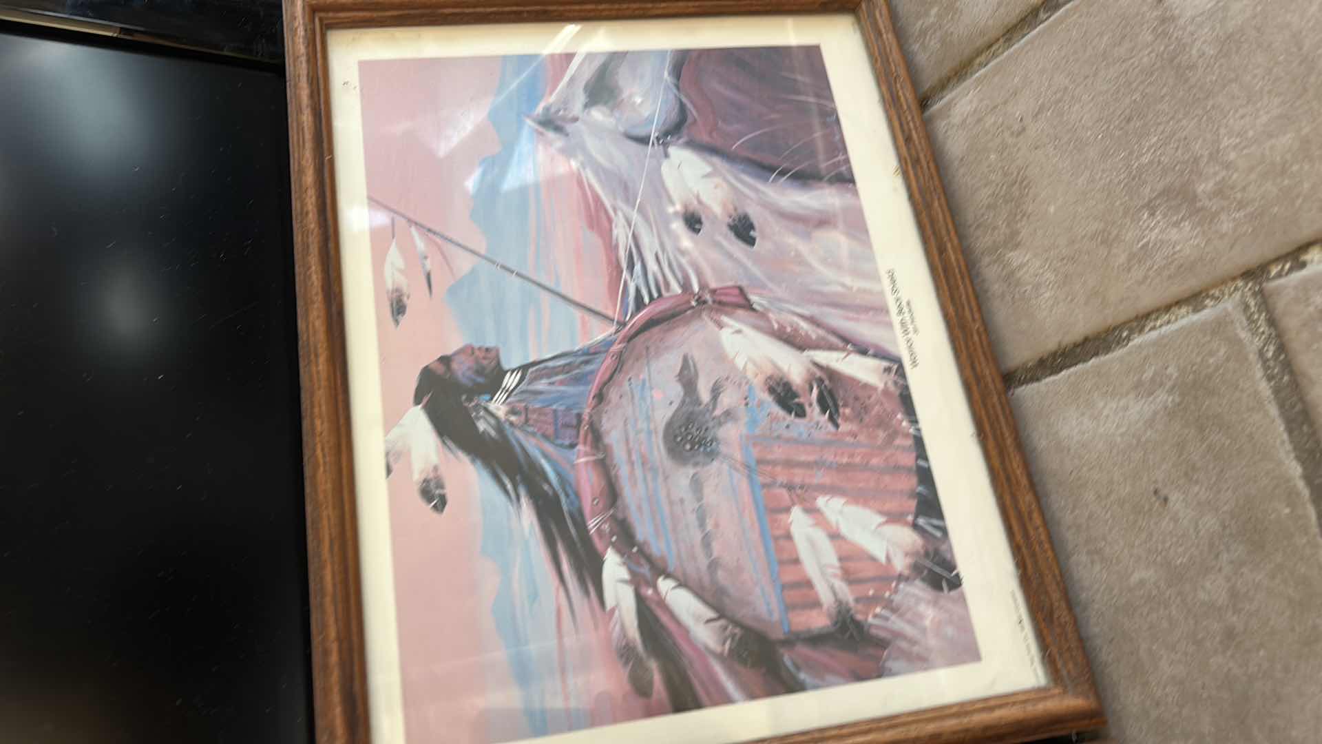 Photo 1 of 2 FRAMED NATIVE AMERICAN ARTWORK PIECES (LARGEST 19” x H23”) 15” x H12”