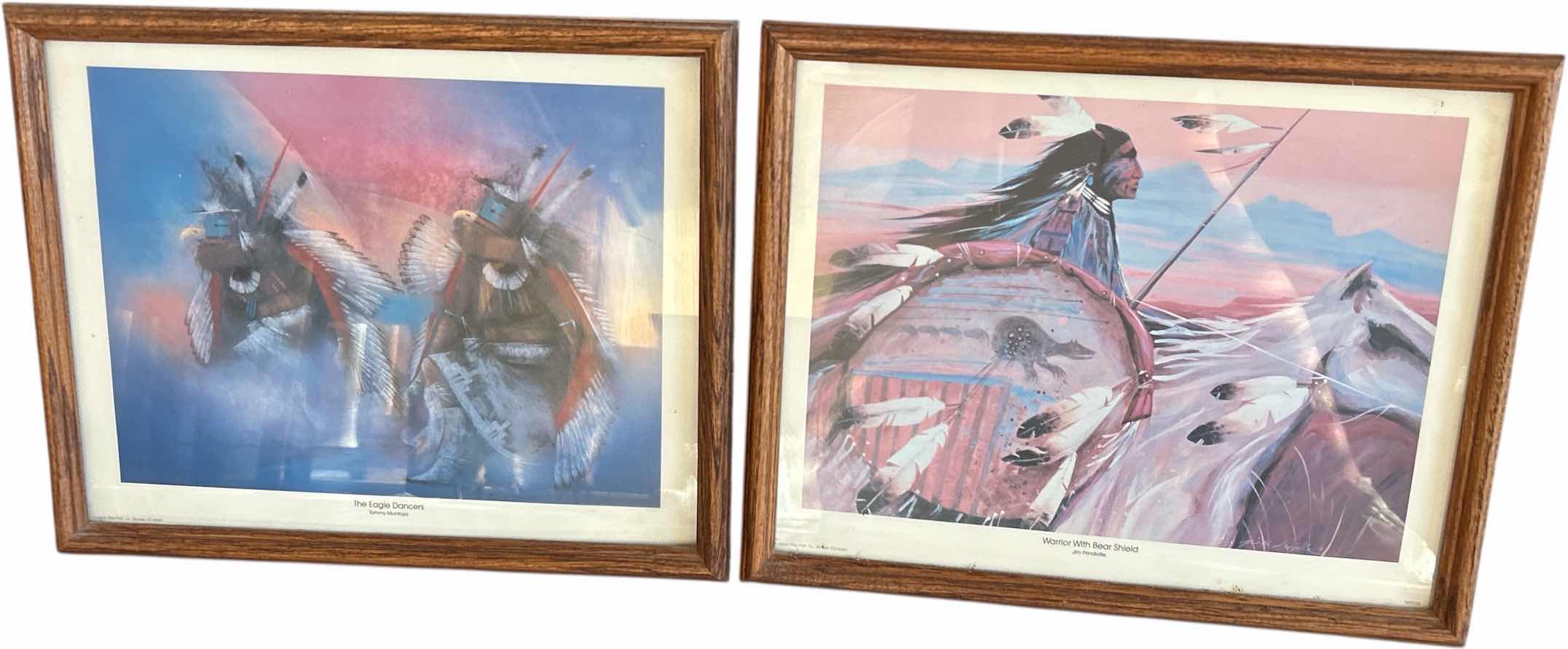 Photo 1 of 2 FRAMED NATIVE AMERICAN ARTWORK PIECES (LARGEST 19” x H23”) 15” x H12”