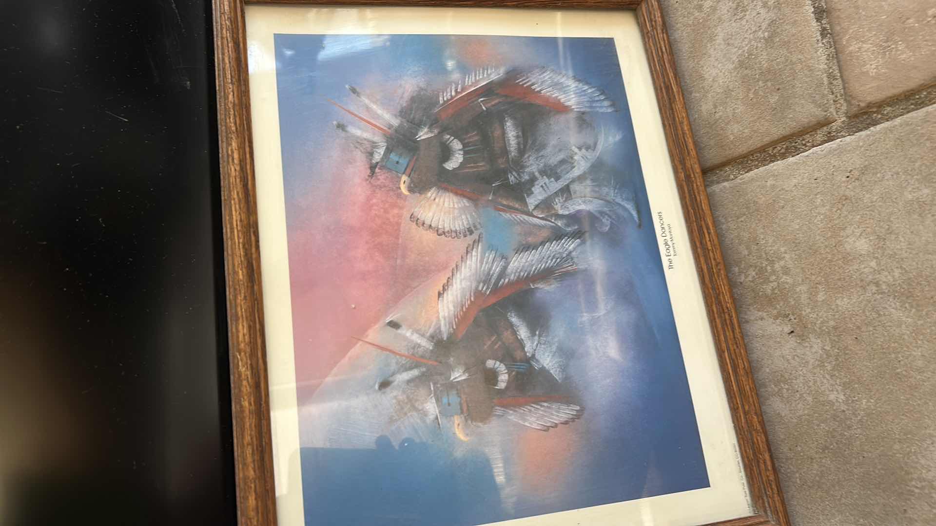 Photo 1 of 2 FRAMED NATIVE AMERICAN ARTWORK PIECES (LARGEST 19” x H23”) 15” x H12”