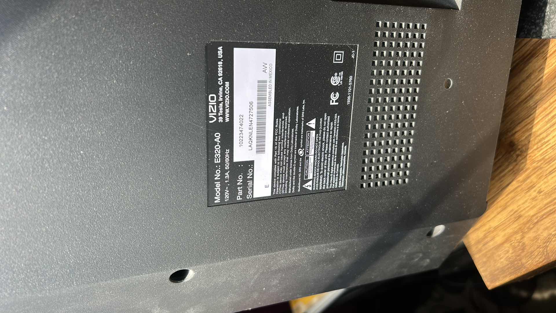 Photo 1 of 31” VIZIO TV WITH REMOTE