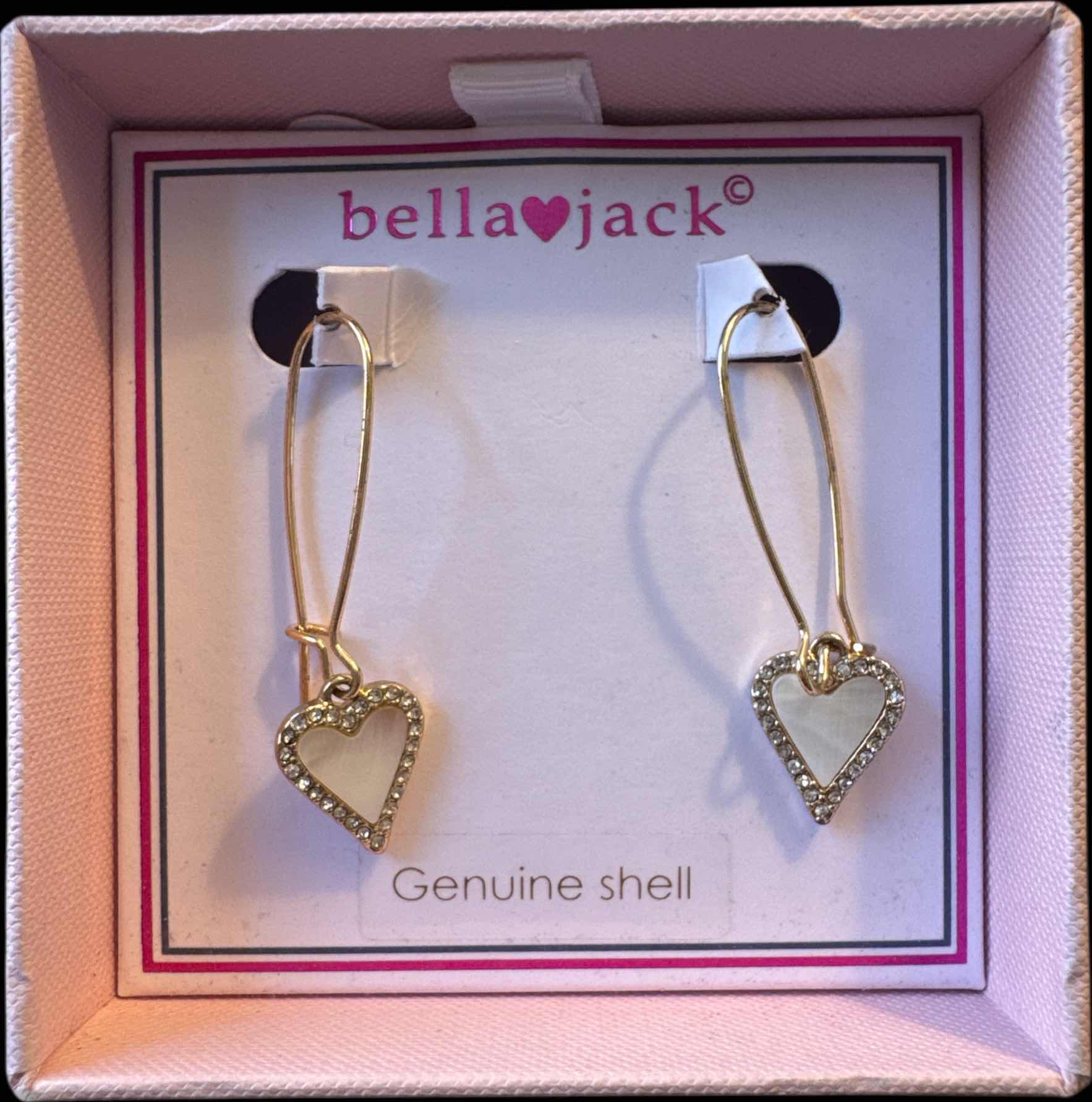 Photo 1 of BELLA JACK HEART SHAPED EARRINGS, GOLD TOLD JEWELRY 

1.75”