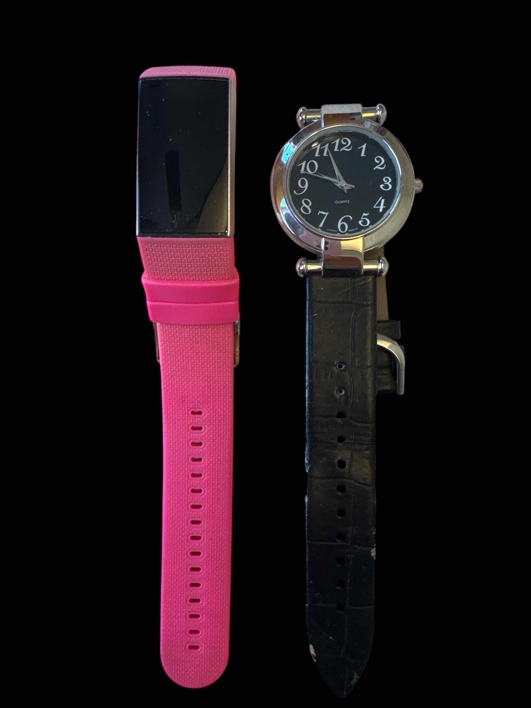 Photo 1 of 4- VINTAGE WOMENS WATCHES, BLACK AND SILVER TONE JEWELRY 

L9” AND SMALLER