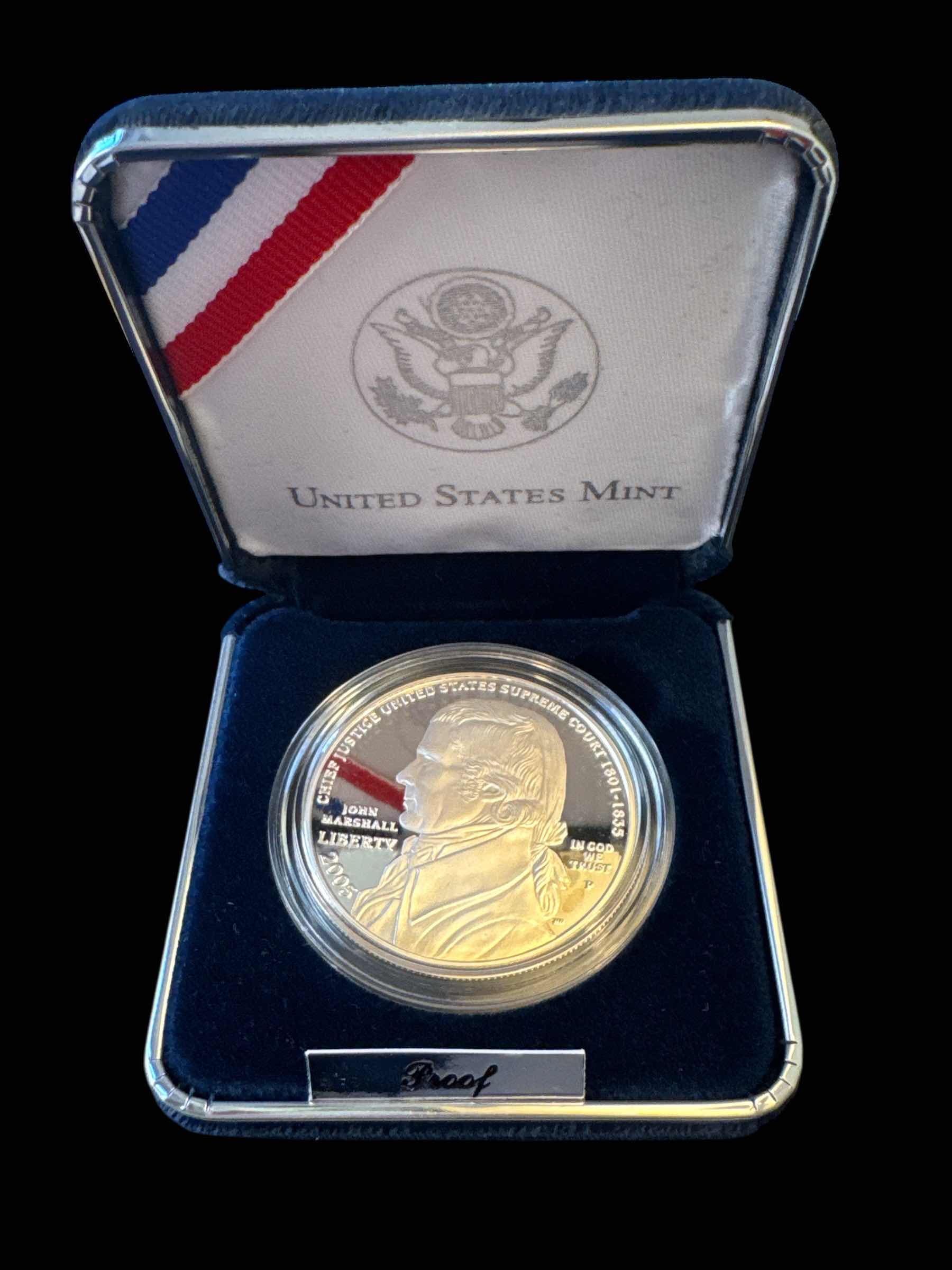 Photo 1 of 2005 CHIEF JUSTICE JOHN MARSHALL SILVER DOLLAR, UNITED STATES MINT