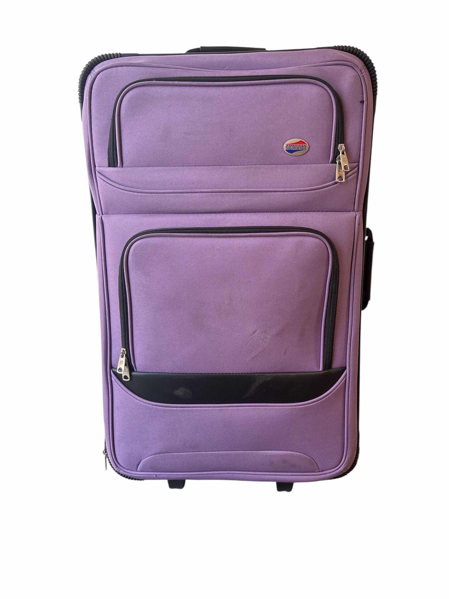 Photo 1 of AMERICAN TOURISTER LUGGUGE SET PURPLE 
16”  X 10” X 24”H CARRY ON 14”X 9” X 22”H