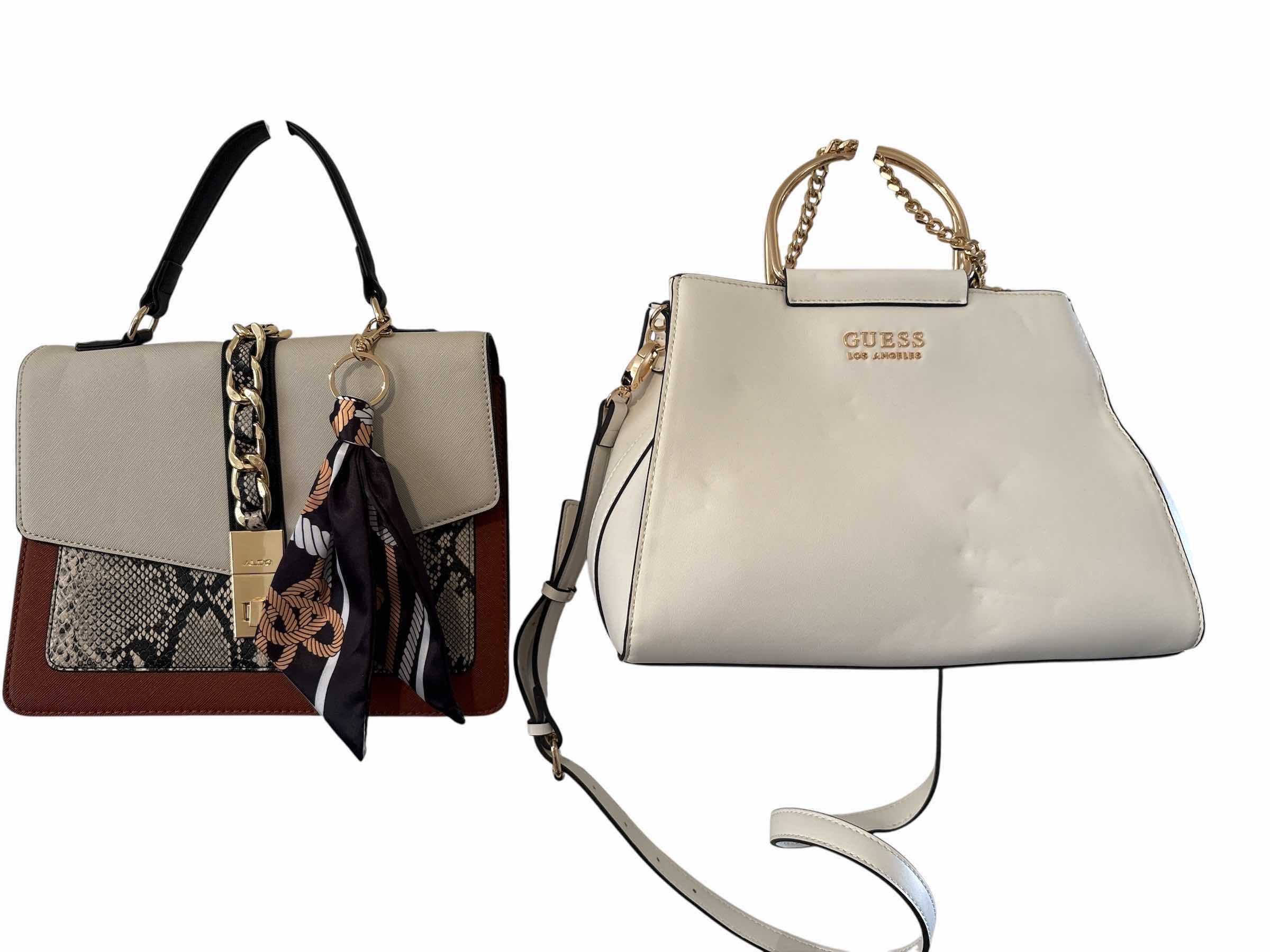 Photo 1 of ALDO AND GUESS HANDBAGS SOME DIMPLES IN WHITE BAG  12”
