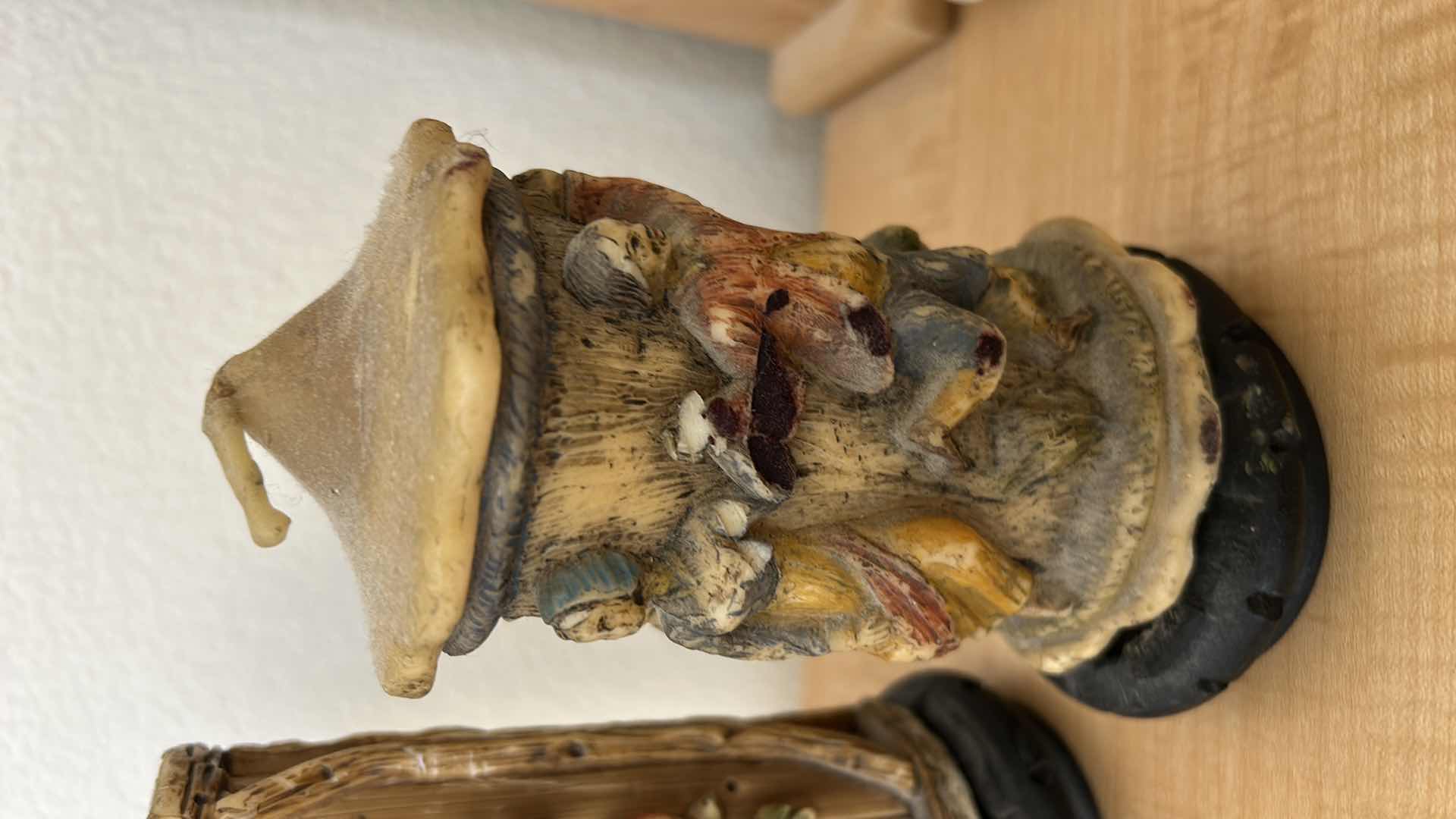 Photo 3 of 2 VINTAGE GERMAN HAND CARVED CANDLES.