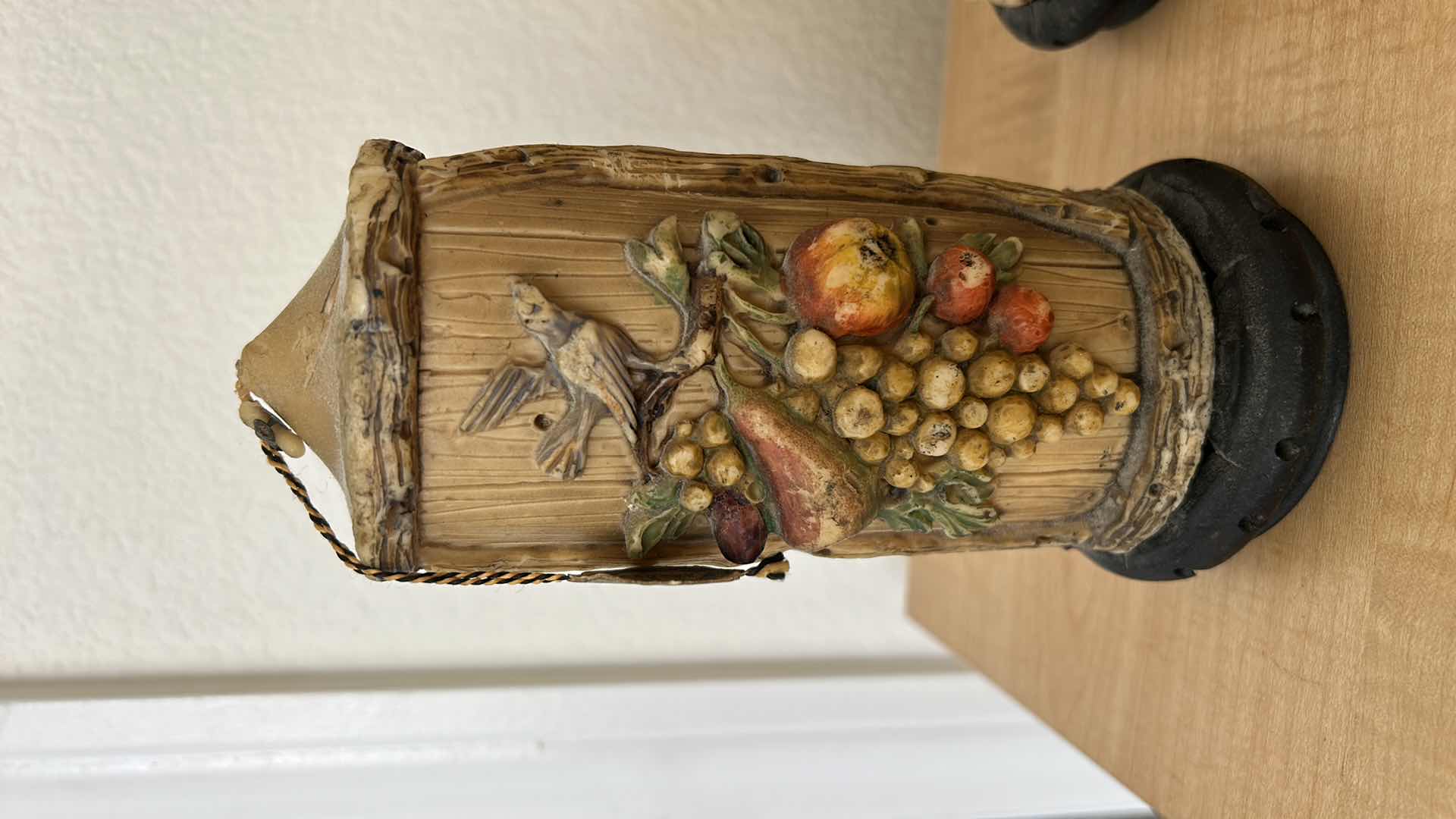 Photo 4 of 2 VINTAGE GERMAN HAND CARVED CANDLES.