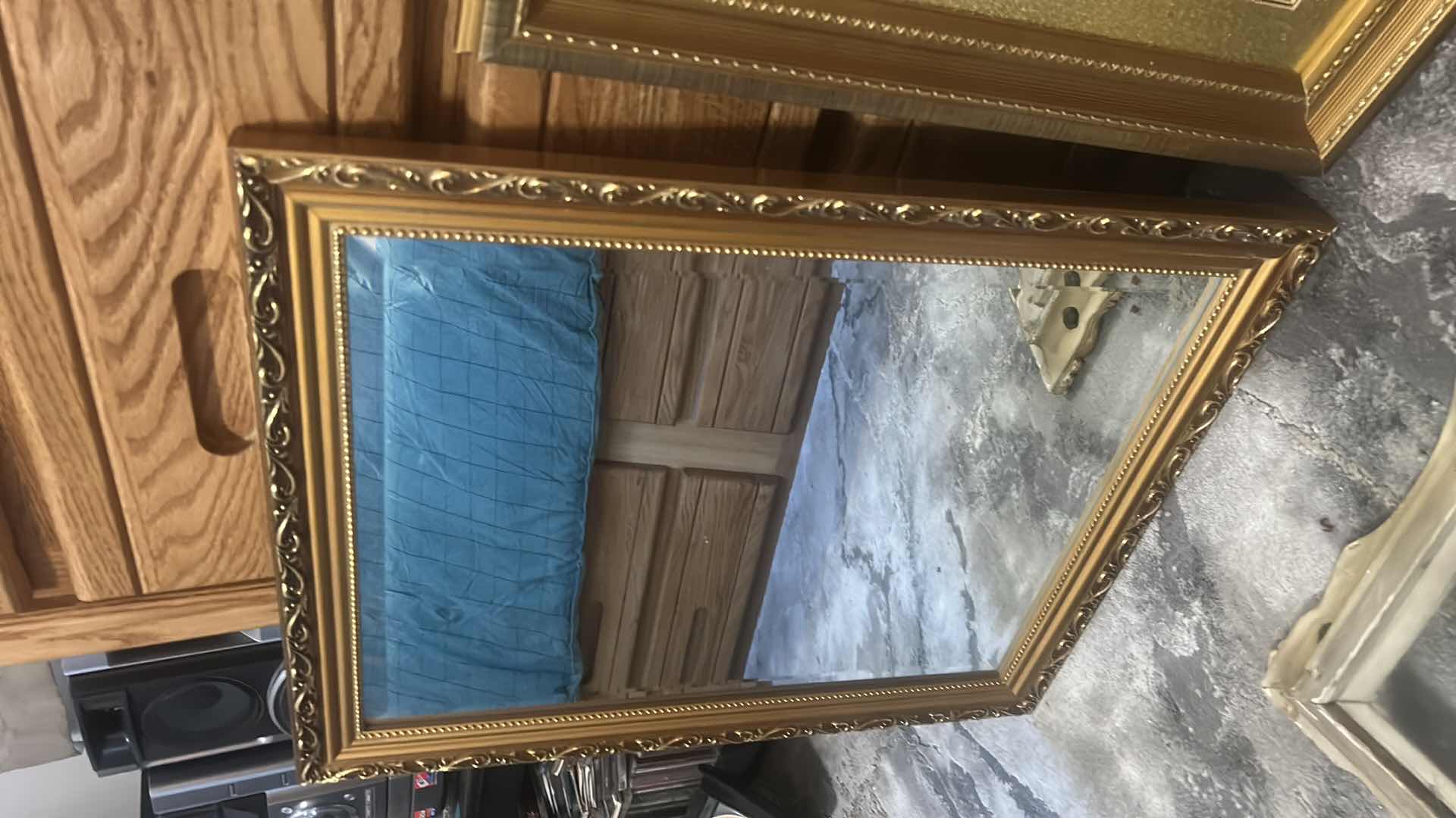 Photo 1 of 4 PC HOME DECOR- MIRROR 19“ x H23“, FRAME, ARTWORK, BELL