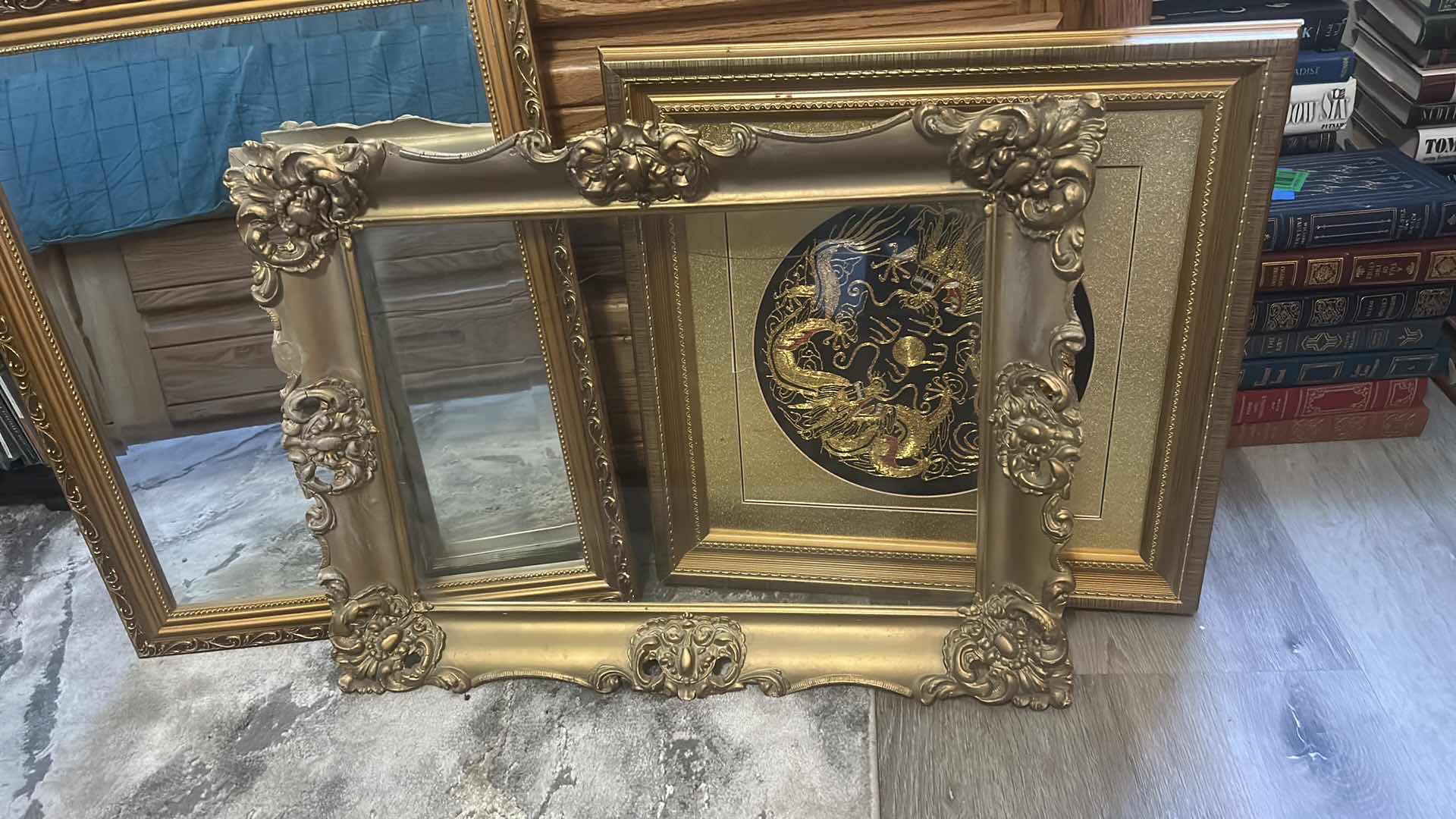 Photo 1 of 4 PC HOME DECOR- MIRROR 19“ x H23“, FRAME, ARTWORK, BELL