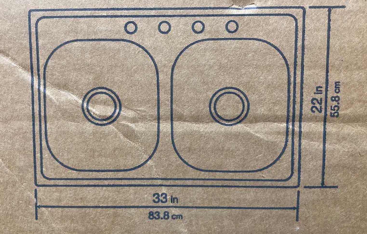 Photo 5 of NEW GLACIER BAY 33” BRUSHED STAINLESS STEEL 4 HOLE 23 GAUGE DROP IN DOUBLE BOWL SINK MODEL 622291