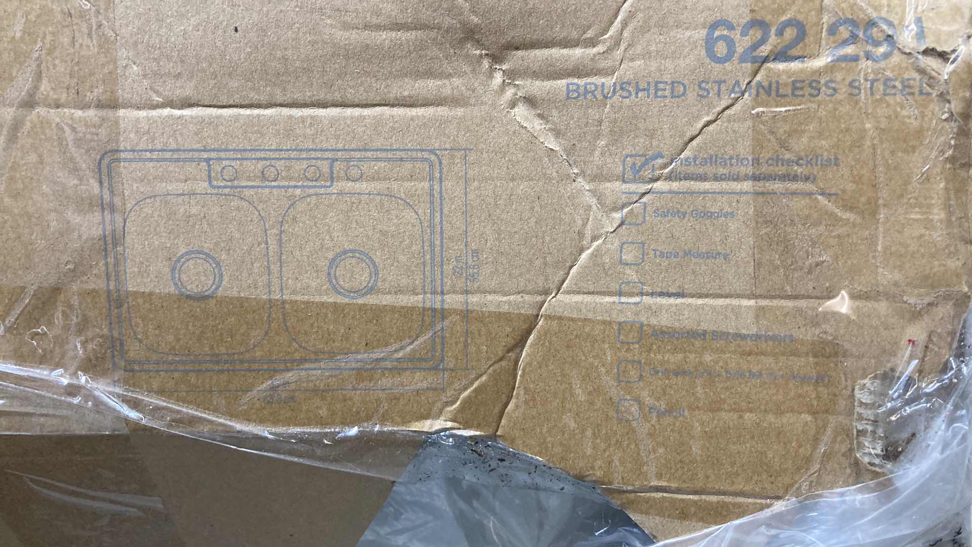 Photo 1 of NEW GLACIER BAY 33” BRUSHED STAINLESS STEEL 4 HOLE 23 GAUGE DROP IN DOUBLE BOWL SINK MODEL 622291