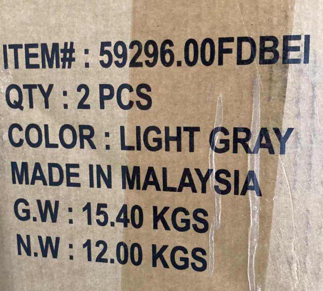 Photo 4 of MID-CENTURY MODERN BROWN WOOD FINISH & LIGHT GREY FABRIC SEATED ARMLESS DINING CHAIRS SET OF 2 MODEL 59296.00FDBEI