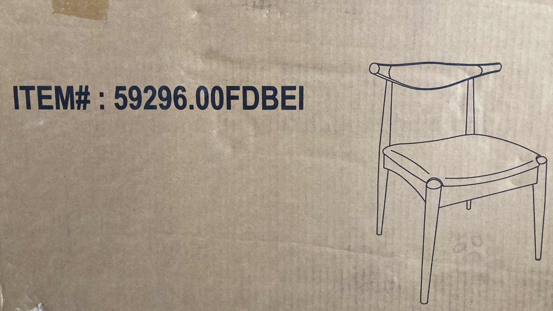 Photo 3 of MID-CENTURY MODERN BROWN WOOD FINISH & LIGHT GREY FABRIC SEATED ARMLESS DINING CHAIRS SET OF 2 MODEL 59296.00FDBEI