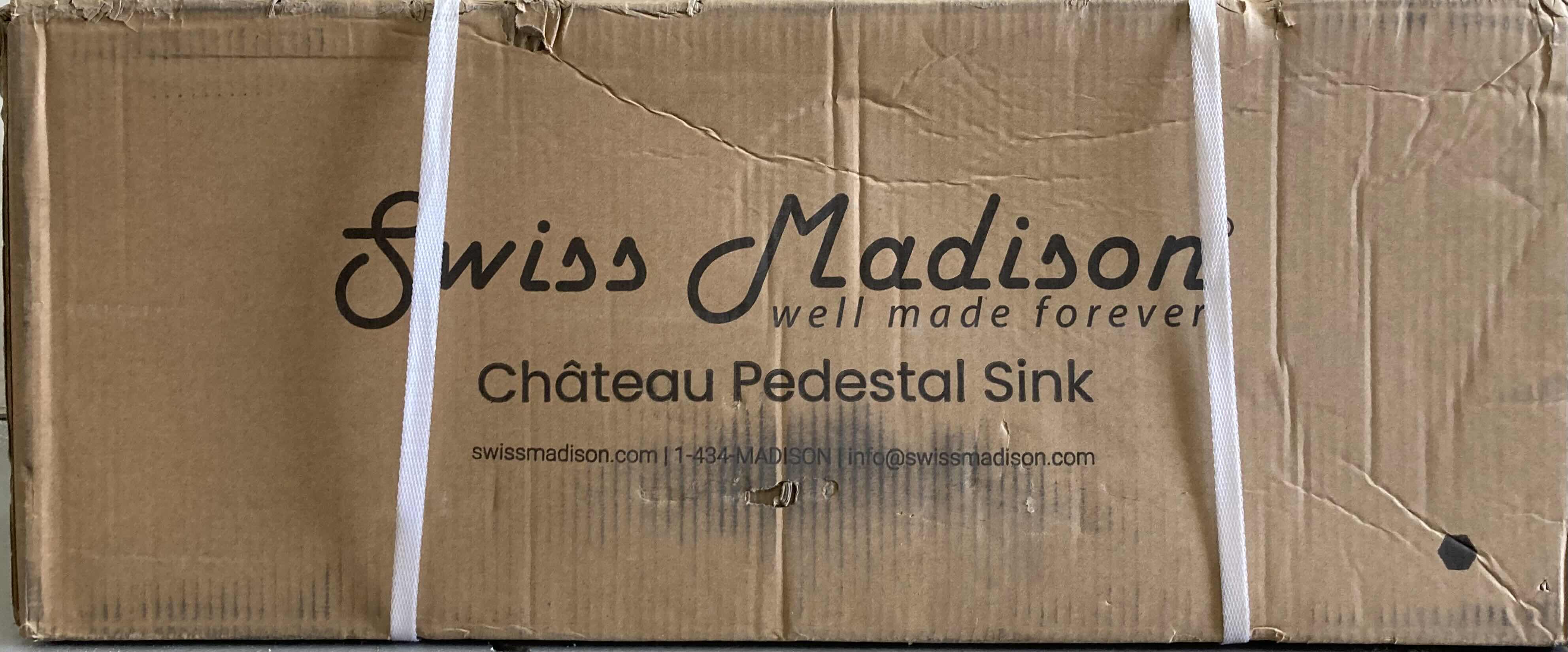 Photo 1 of NEW SWISS MADISON CHATEAU WHITE PEDESTAL SINK (2 BOX SET) MODEL SM-PS305-P & SM-PS305-S