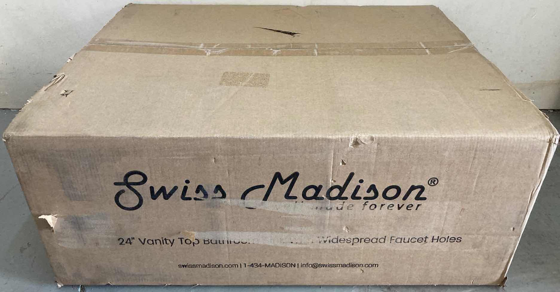 Photo 1 of NEW SWISS MADISON 24” GLOSSY WHITE VANITY TOP BATHROOM SINK W WIDESPREAD FAUCET HOLES MODEL SM-VT324-3