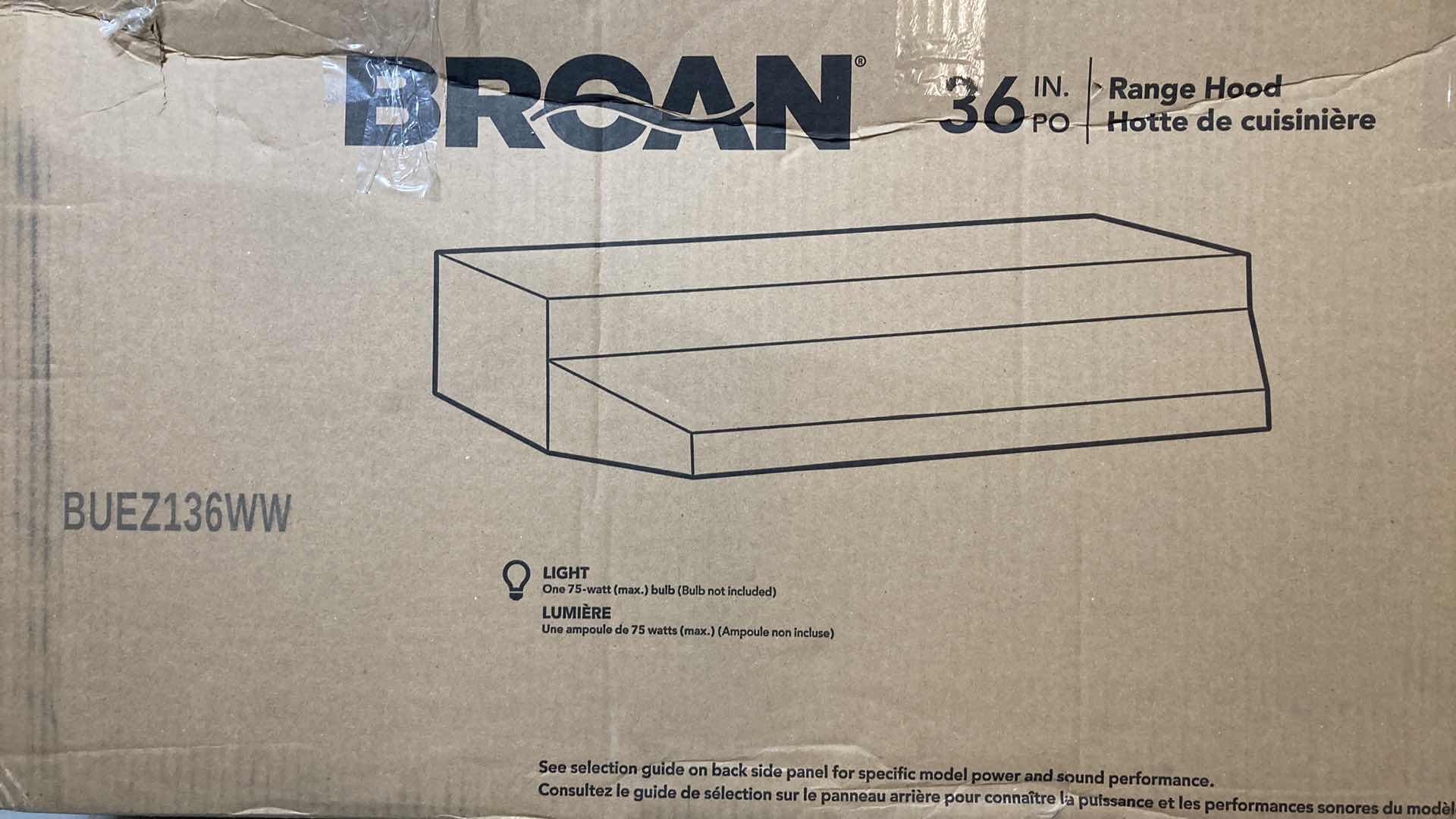 Photo 1 of NEW BROAN 36” WHITE DUCTLESS UNDER CABINET RANGE HOOD MODEL BUEZ136WW