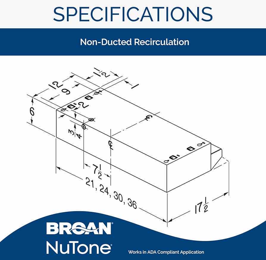 Photo 1 of NEW BROAN 36” WHITE DUCTLESS UNDER CABINET RANGE HOOD MODEL BUEZ136WW