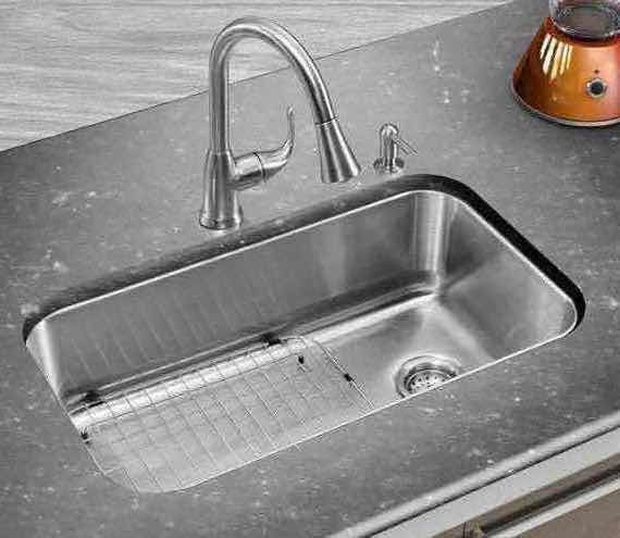 Photo 2 of NEW GLACIER BAY 22” BRUSHED STAINLESS STEEL 18 GAUGE 2 HOLE LARGE SINGLE BOWL KITCHEN SINK ALL IN 1 SET MODEL 1002 770 454