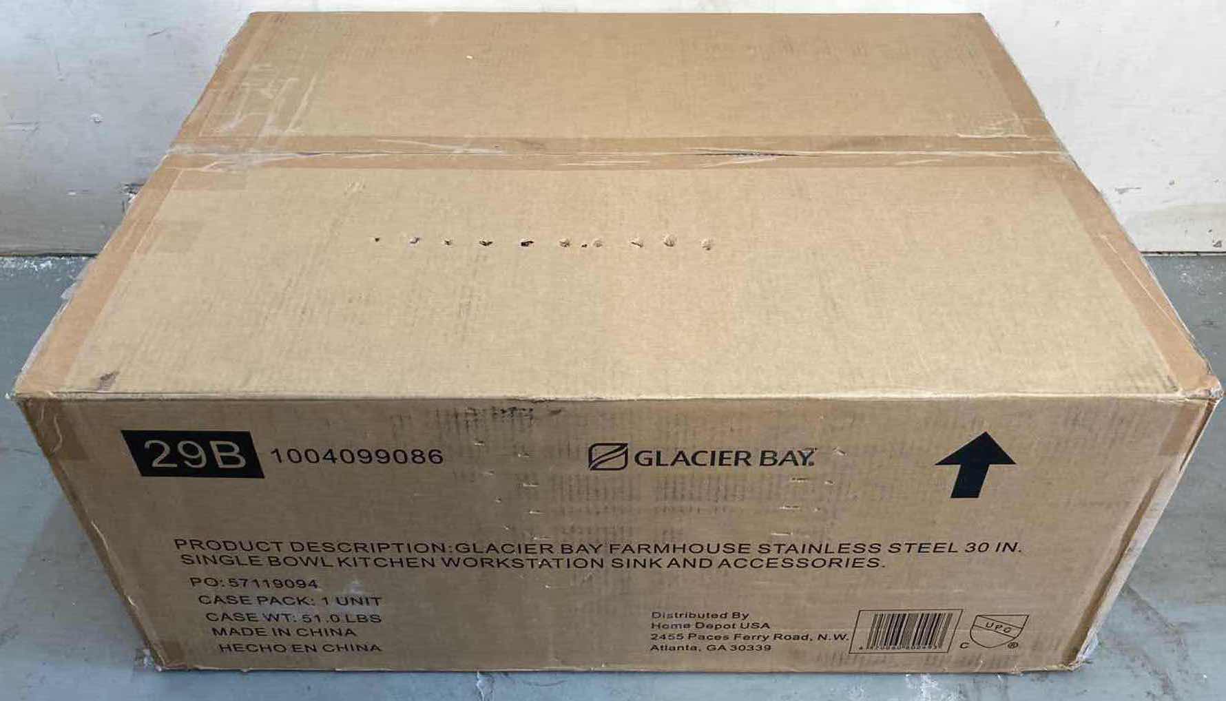 Photo 1 of NEW GLACIER BAY FARMHOUSE 30” STAINLESS STEEL SINGLE BOWL KITCHEN WORKSTATION SINK W ACCESSORIES MODEL 1004099086