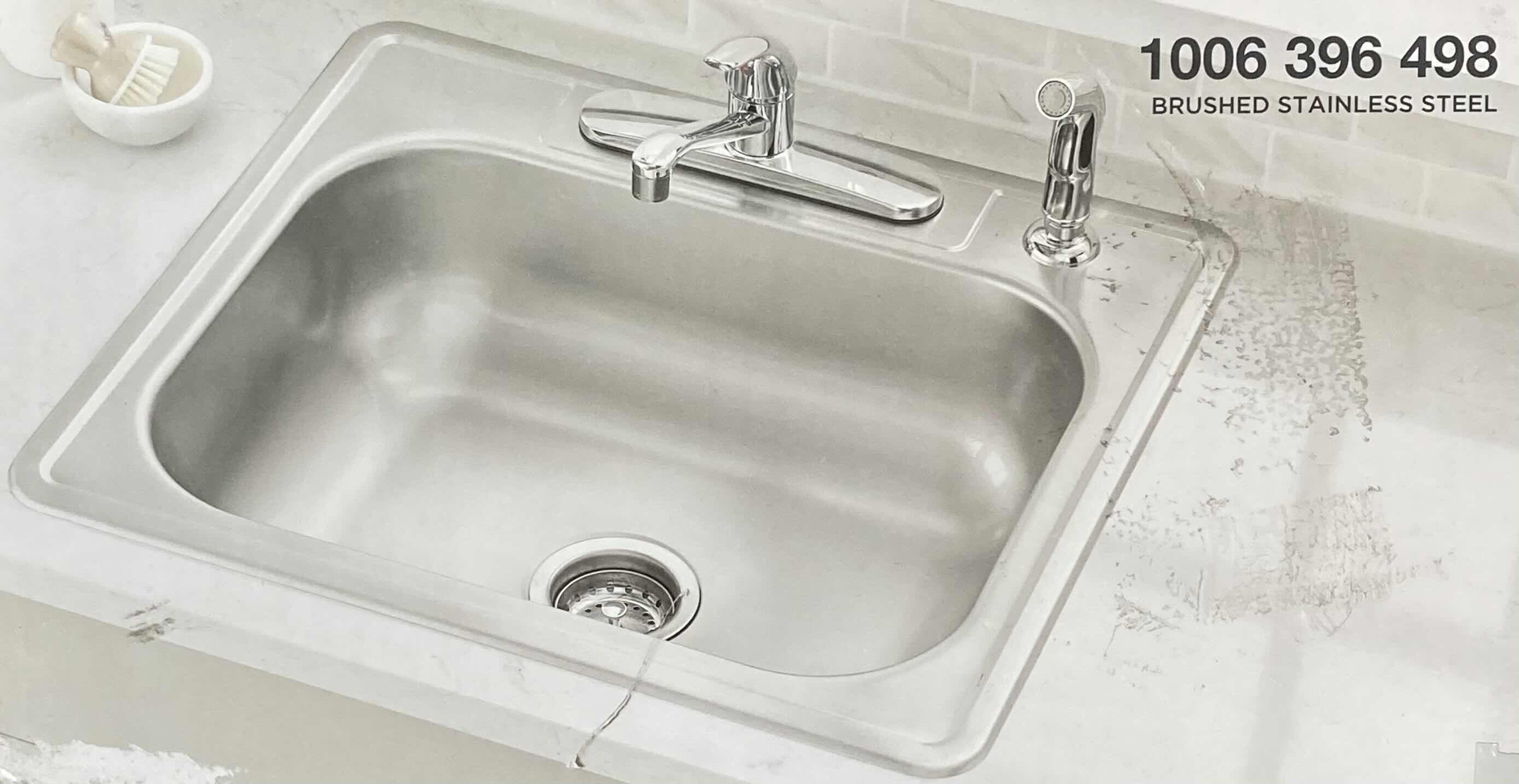 Photo 1 of NEW GLACIER BAY 25" BRUSHED STAINLESS STEEL 20 GAUGE SINGLE BOWL KITCHEN SINK ALL IN 1 SET MODEL 1006 396 498
