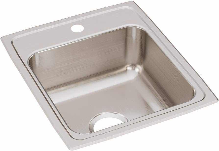 Photo 1 of NEW ELKAY LUSTERTONE CLASSIC SOUND GUARD 17" STAINLESS STEEL 1 FAUCET HOLE SINGLE BOWL SINK MODEL LR17201
