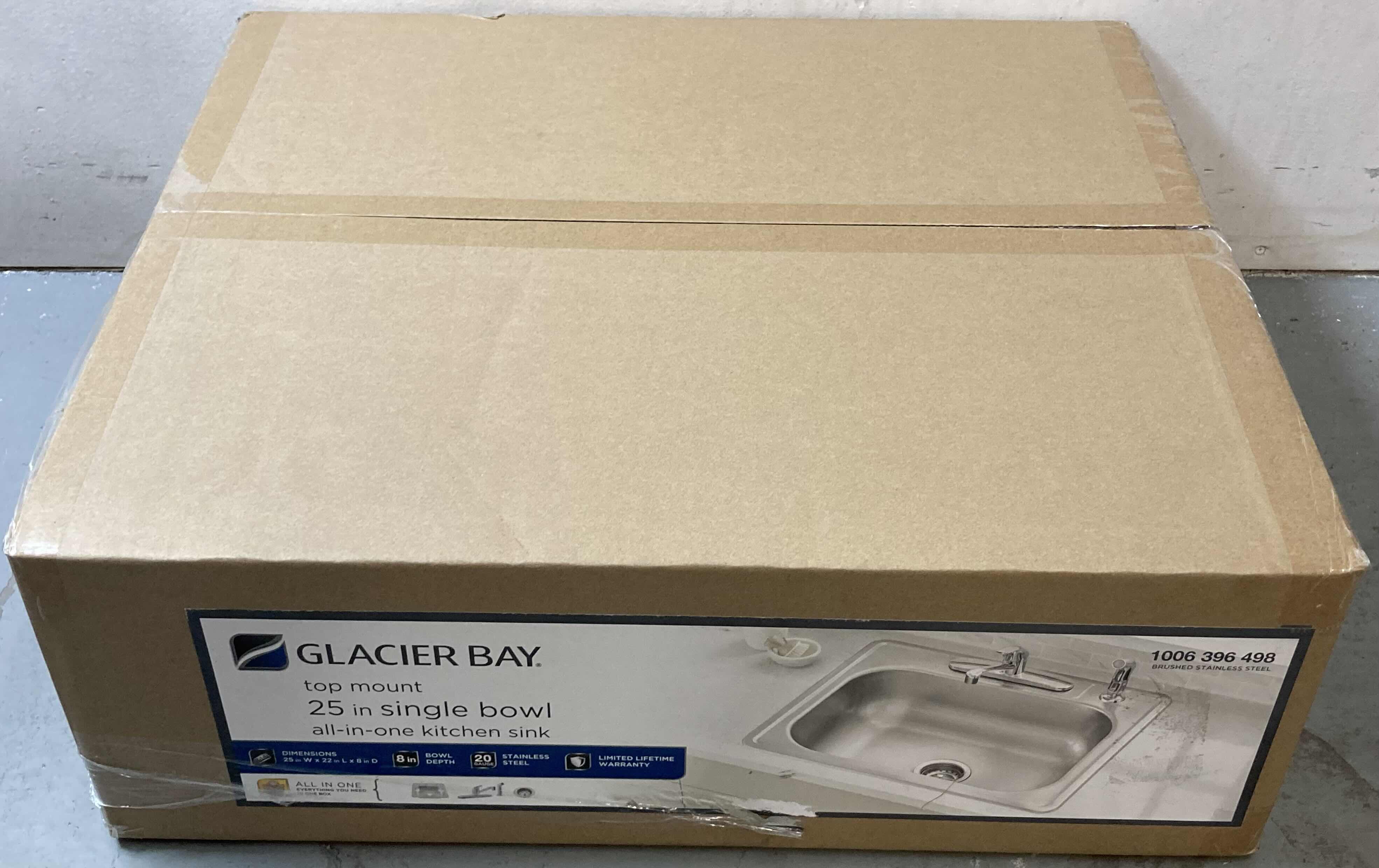 Photo 1 of NEW GLACIER BAY 25" BRUSHED STAINLESS STEEL 20 GAUGE SINGLE BOWL KITCHEN SINK ALL IN 1 SET MODEL 1006 396 498