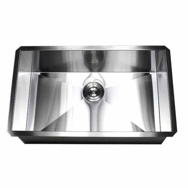 Photo 1 of NEW KINGSMAN HARDWARE 30" STAINLESS STEEL 16 GAUGE UNDERMOUNT DEEP SINGLE BOWL KITCHEN SINK COMBO MODEL ARL-F3018-AP