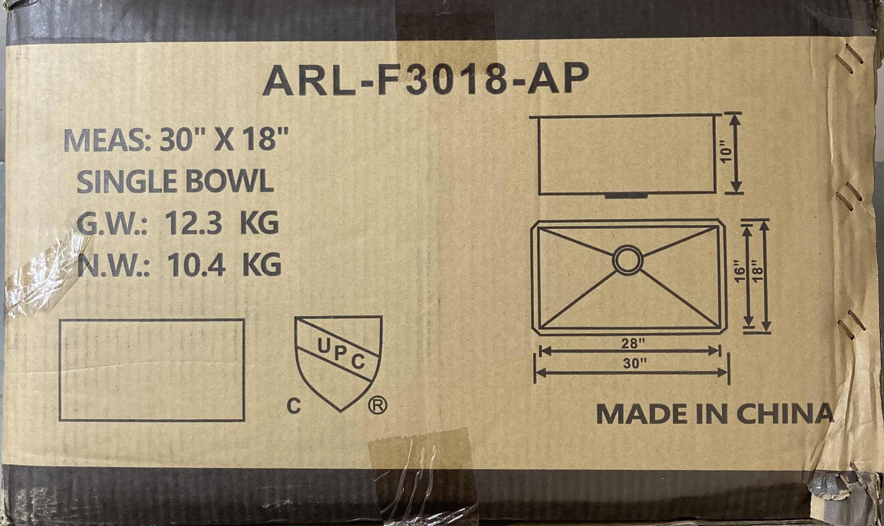 Photo 1 of NEW KINGSMAN HARDWARE 30" STAINLESS STEEL 16 GAUGE UNDERMOUNT DEEP SINGLE BOWL KITCHEN SINK COMBO MODEL ARL-F3018-AP