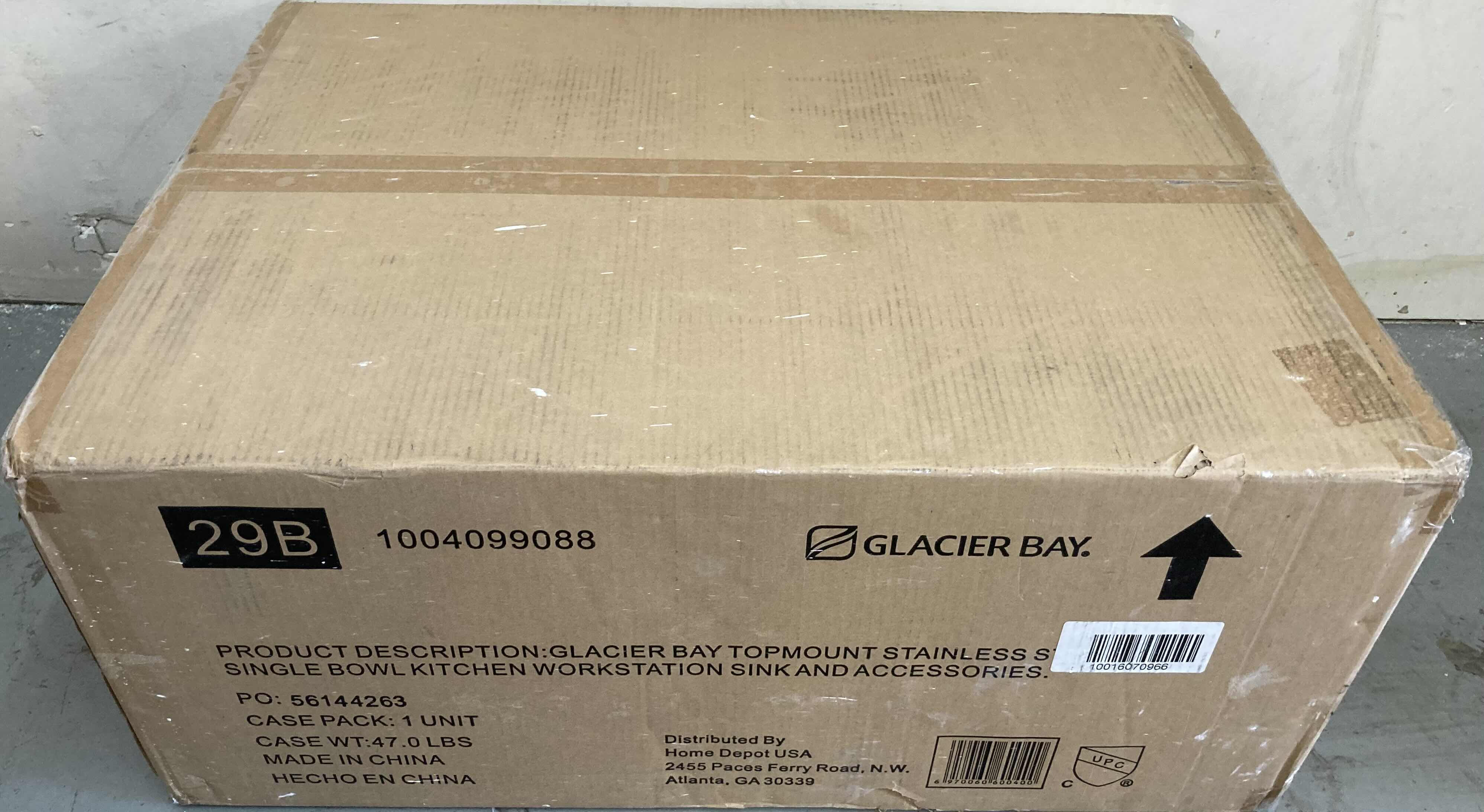 Photo 5 of NEW GLACIER BAY 30" STAINLESS STEEL 18 GAUGE TOP MOUNT SINGLE BOWL KITCHEN WORKSTATION SINK W ACCESSORIES MODEL 1004099088