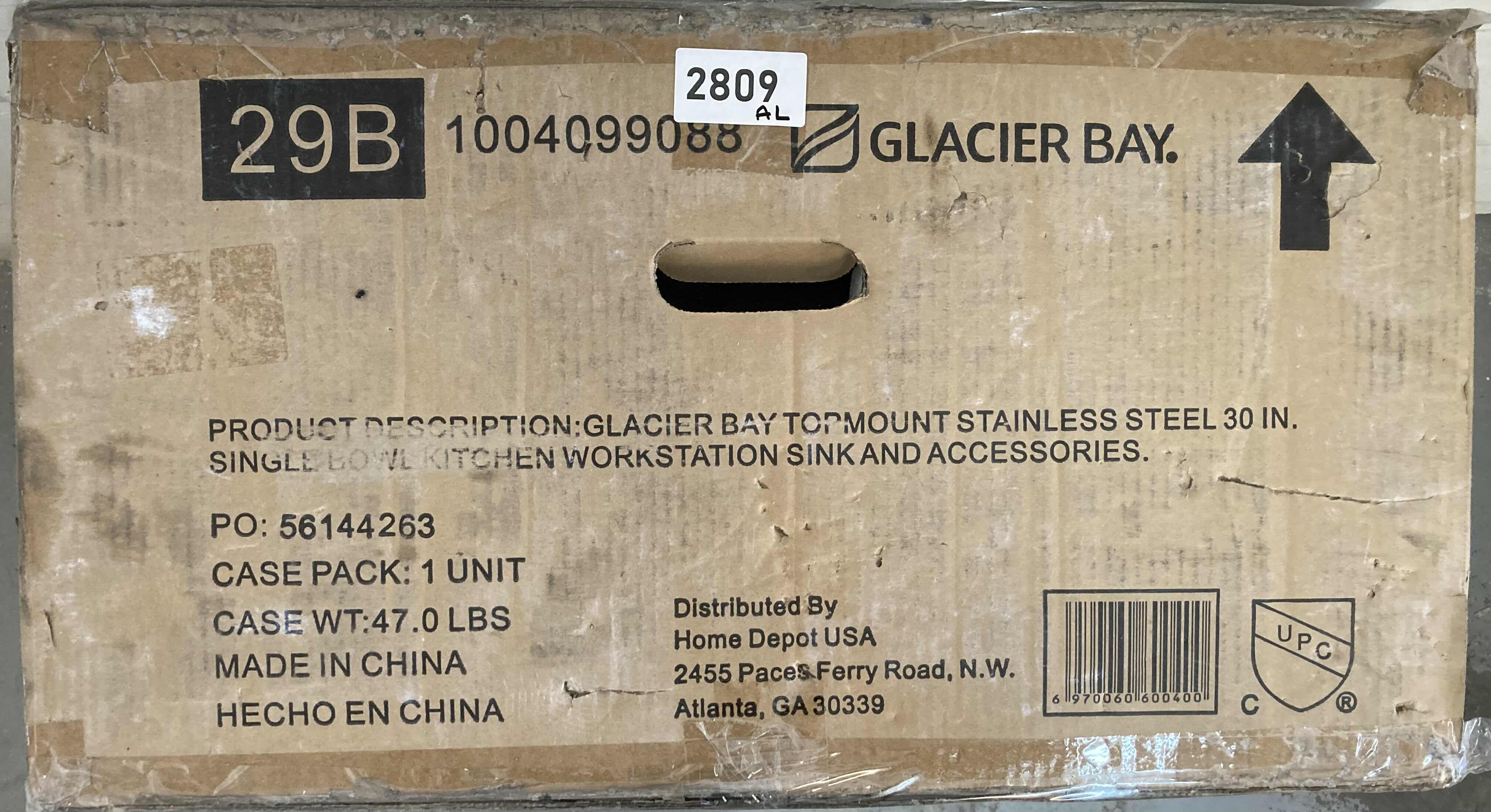 Photo 1 of NEW GLACIER BAY 30" STAINLESS STEEL 18 GAUGE TOP MOUNT SINGLE BOWL KITCHEN WORKSTATION SINK W ACCESSORIES MODEL 1004099088