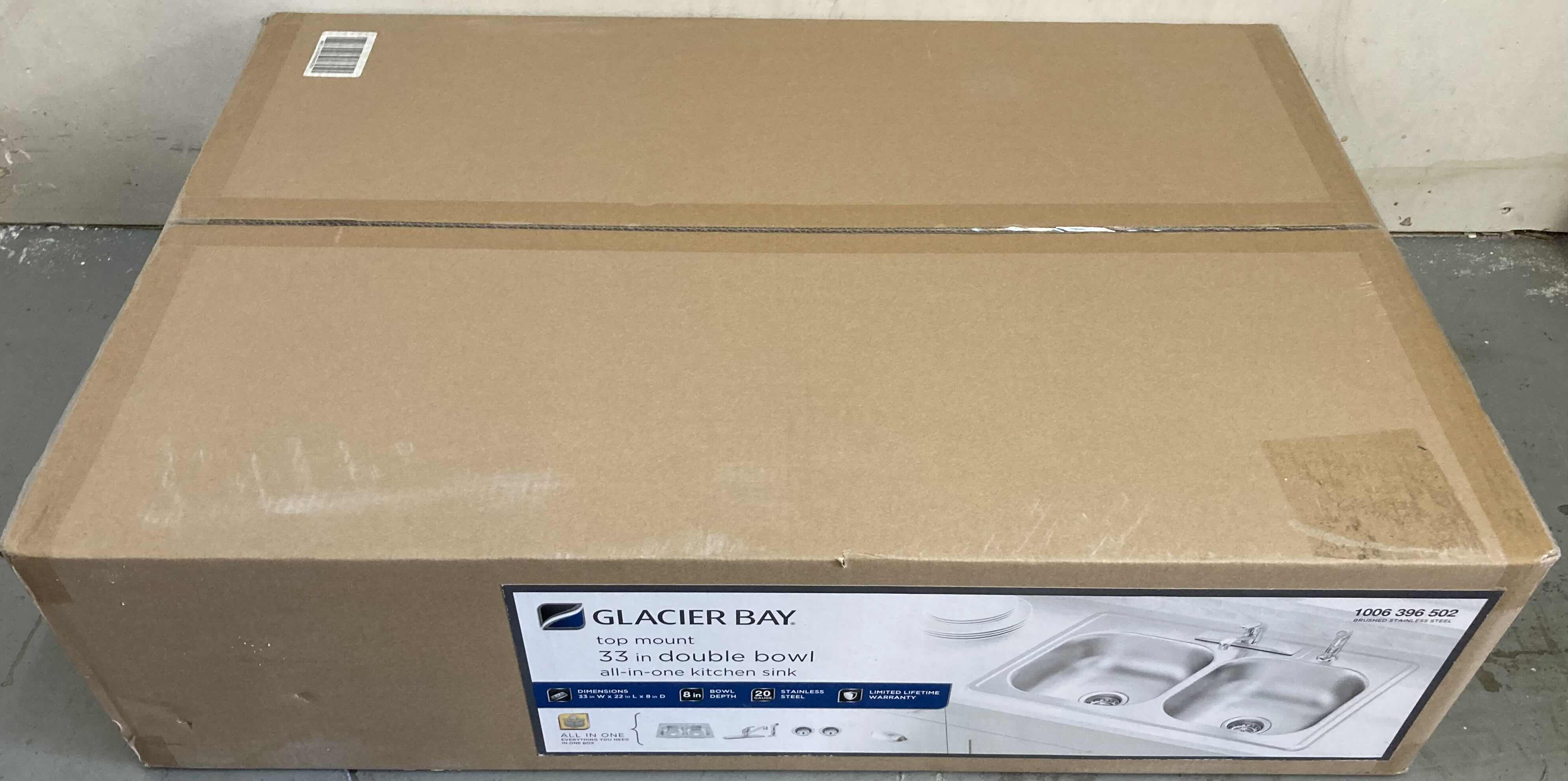 Photo 5 of NEW GLACIER BAY 33" BRUSHED STAINLESS STEEL 20 GAUGE DOUBLE BOWL KITCHEN SINK ALL IN 1 SET MODEL VT3322A08SHA1