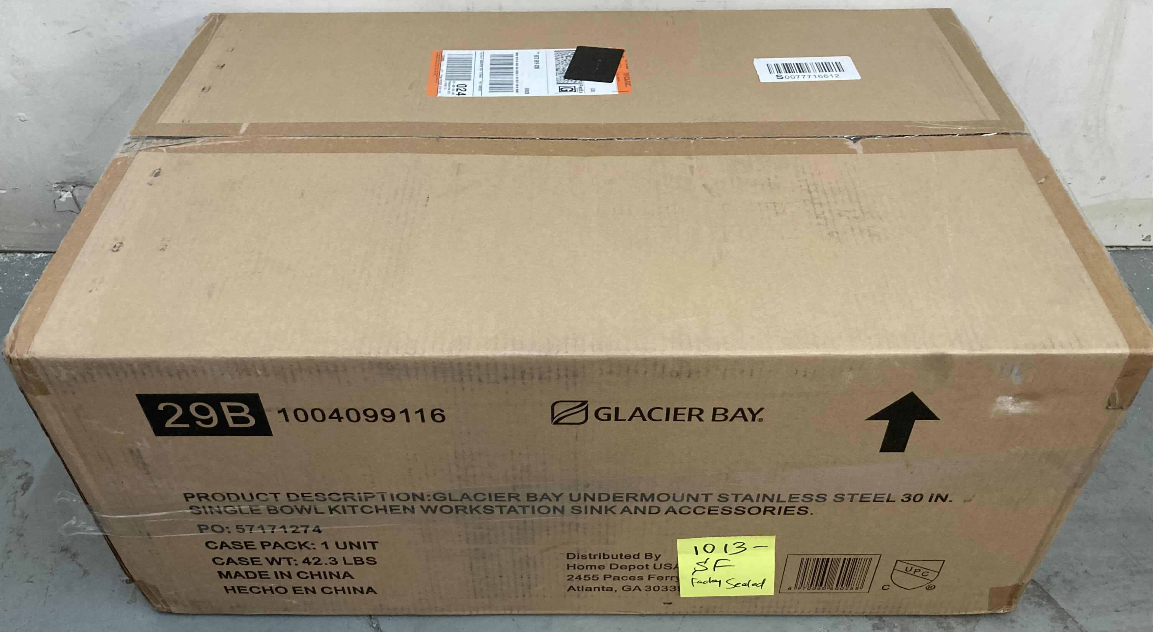 Photo 1 of NEW GLACIER BAY 30" STAINLESS STEEL 18 GAUGE UNDERMOUNT SINGLE BOWL KITCHEN WORKSTATION SINK W ACCESSORIES MODEL 1004099116