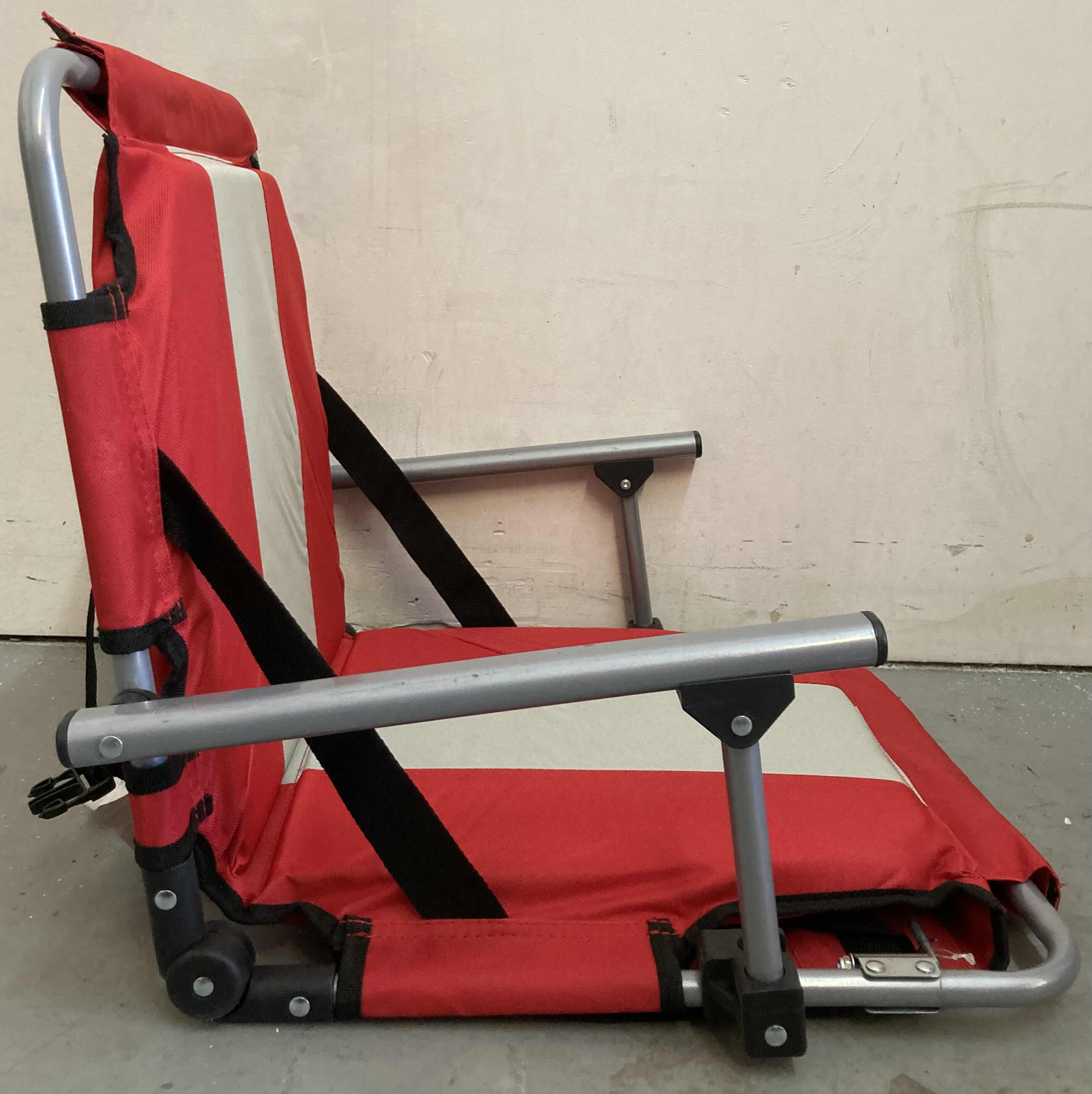 Photo 1 of NEW STANPORT RED/TAN STADIUM CHAIR 21" X 17.5" H17.5"