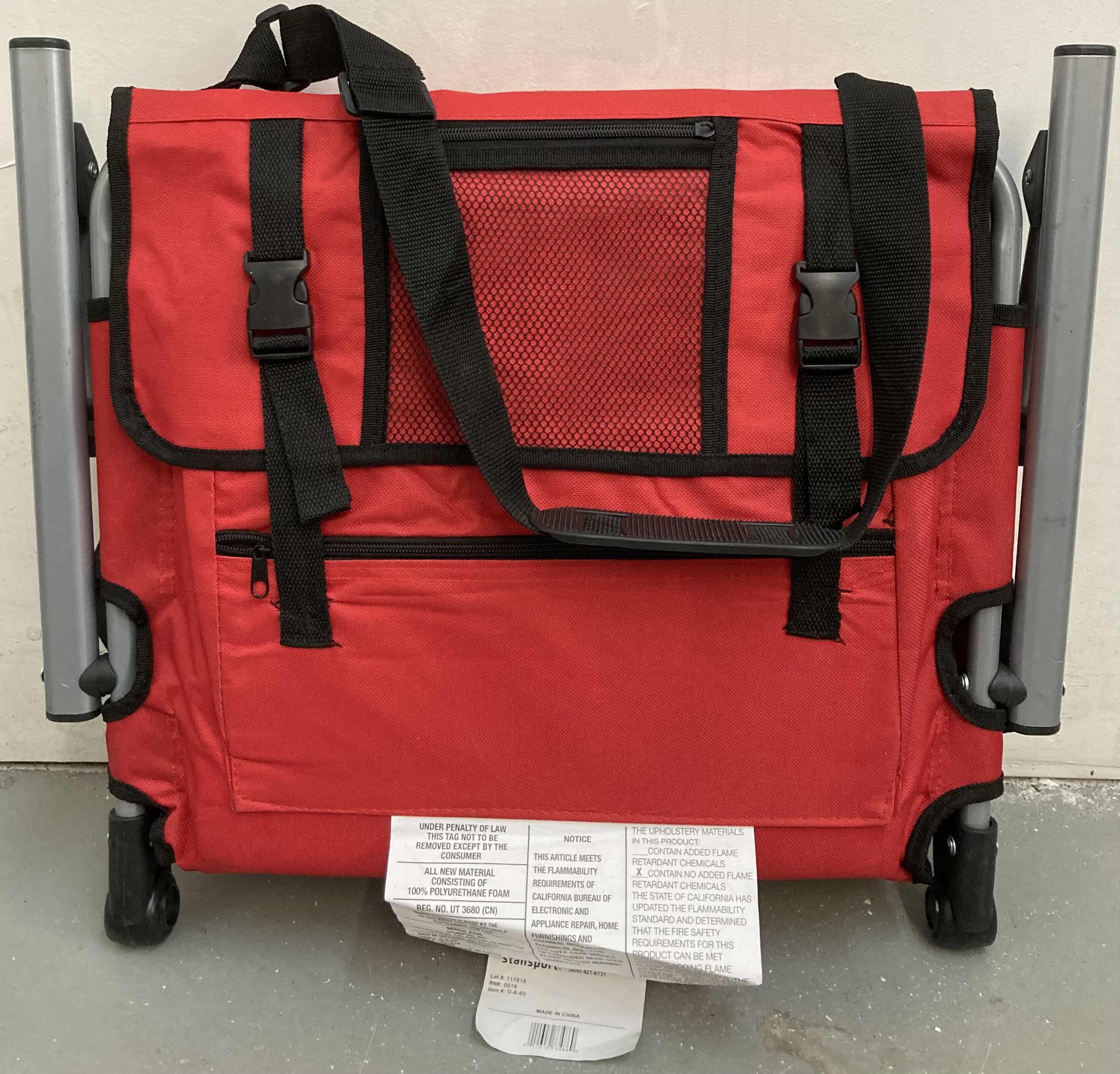 Photo 1 of NEW STANPORT RED/TAN STADIUM CHAIR 21" X 17.5" H17.5"