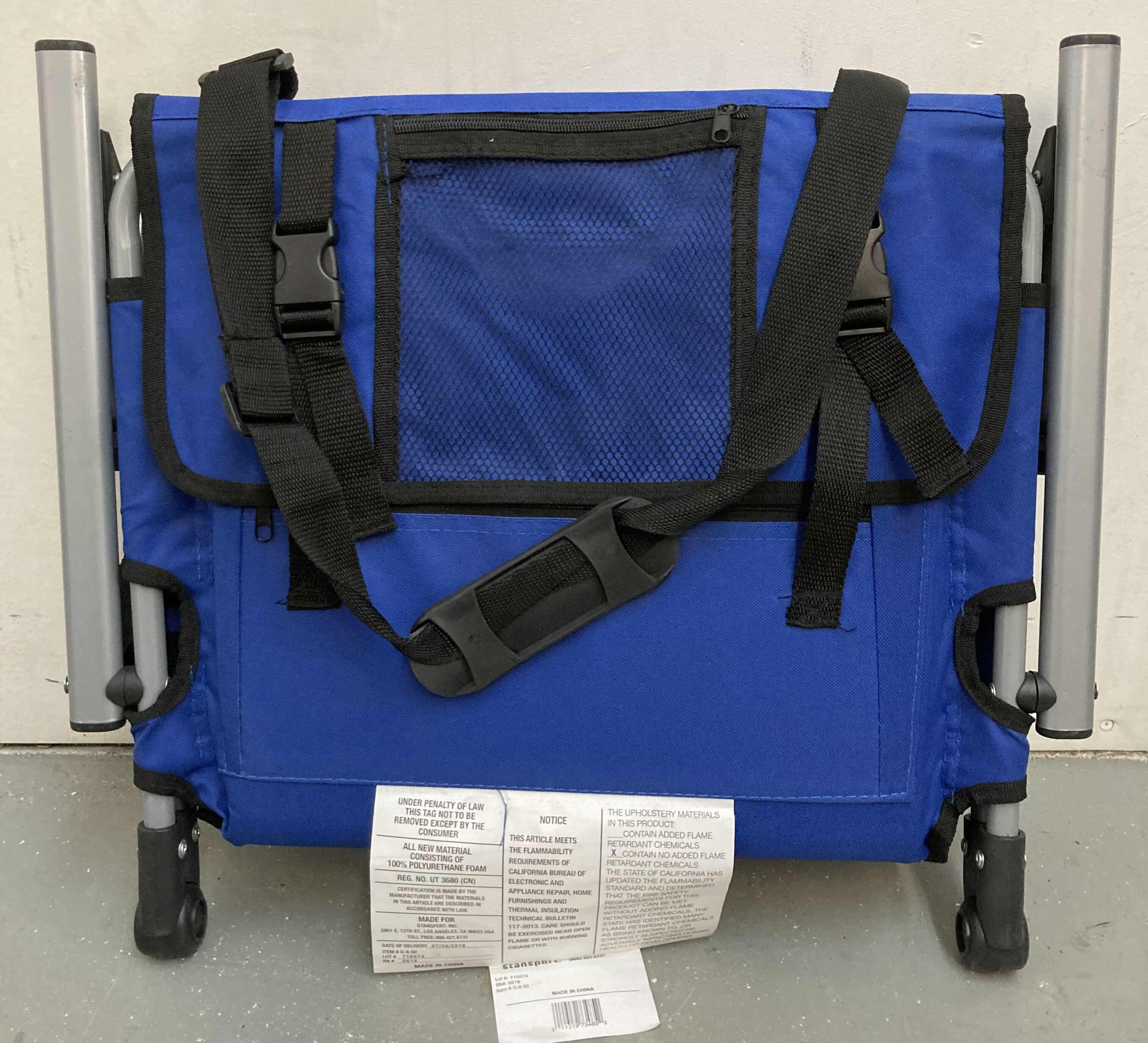 Photo 1 of NEW STANPORT BLUE/TAN STADIUM CHAIR 21" X 17.5" H17.5"