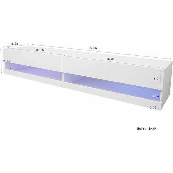 Photo 1 of NEW DMAITH GREY LED MOUNTED MEDIA CENTER TV STAND MODEL SMT-TS004WGREY