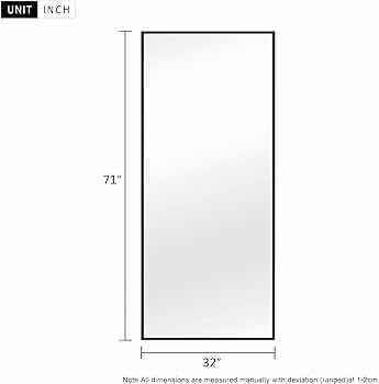 Photo 1 of NEW NEUTYPE FULL LENGTH LARGE LEANING/HANGING/FREE STANDING ALUMINUM FRAMED MIRROR 71” X 32”