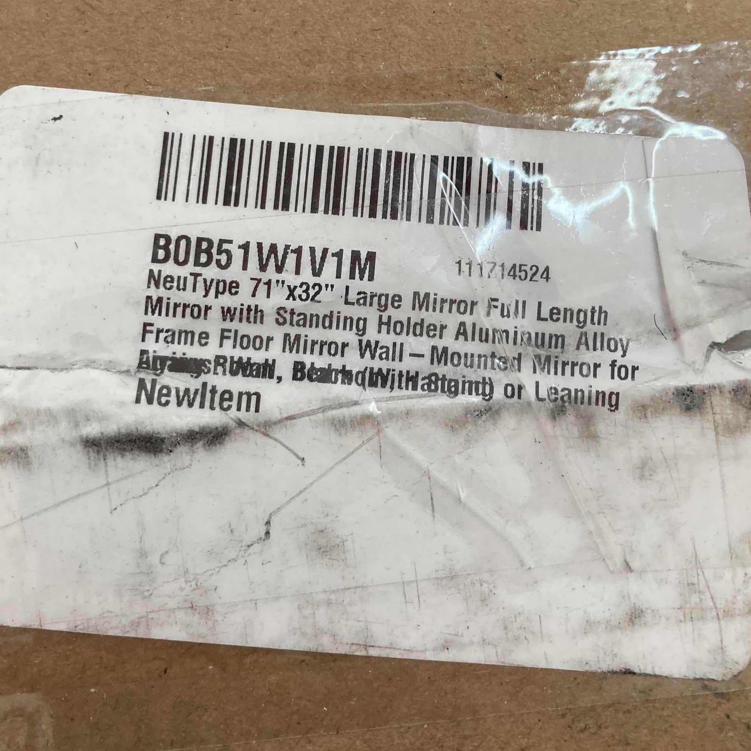 Photo 1 of NEW NEUTYPE FULL LENGTH LARGE LEANING/HANGING/FREE STANDING ALUMINUM FRAMED MIRROR 71” X 32”