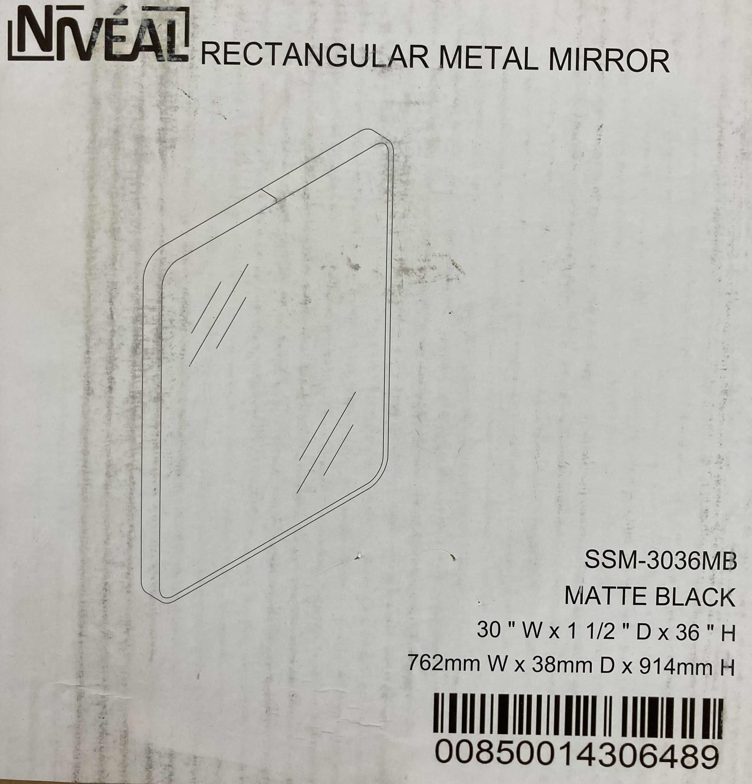 Photo 6 of NEW NIVEAL BLACK SEAMLESS FRAMED BATHROOM VANITY MIRROR MODEL SSM-303630MB 30” X 36”