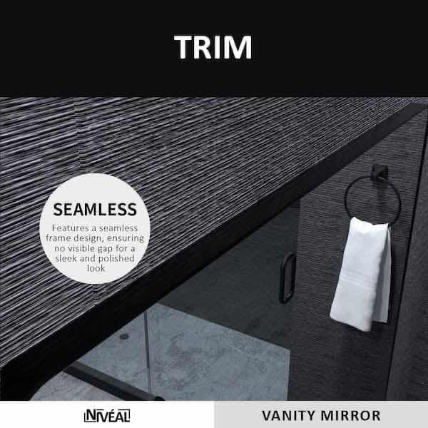 Photo 4 of NEW NIVEAL BLACK SEAMLESS FRAMED BATHROOM VANITY MIRROR MODEL SSM-303630MB 30” X 36”