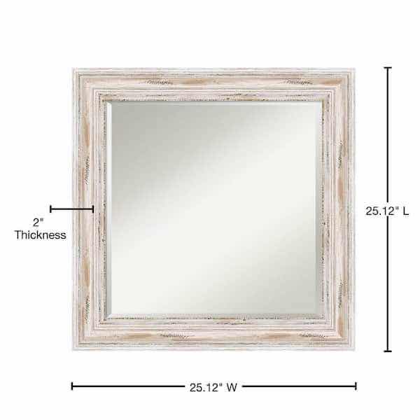 Photo 1 of NEW AMANTI ART ALEXANDRIA WHITE WASHED WOOD FRAMED BEVELED MIRROR 25” X 25”