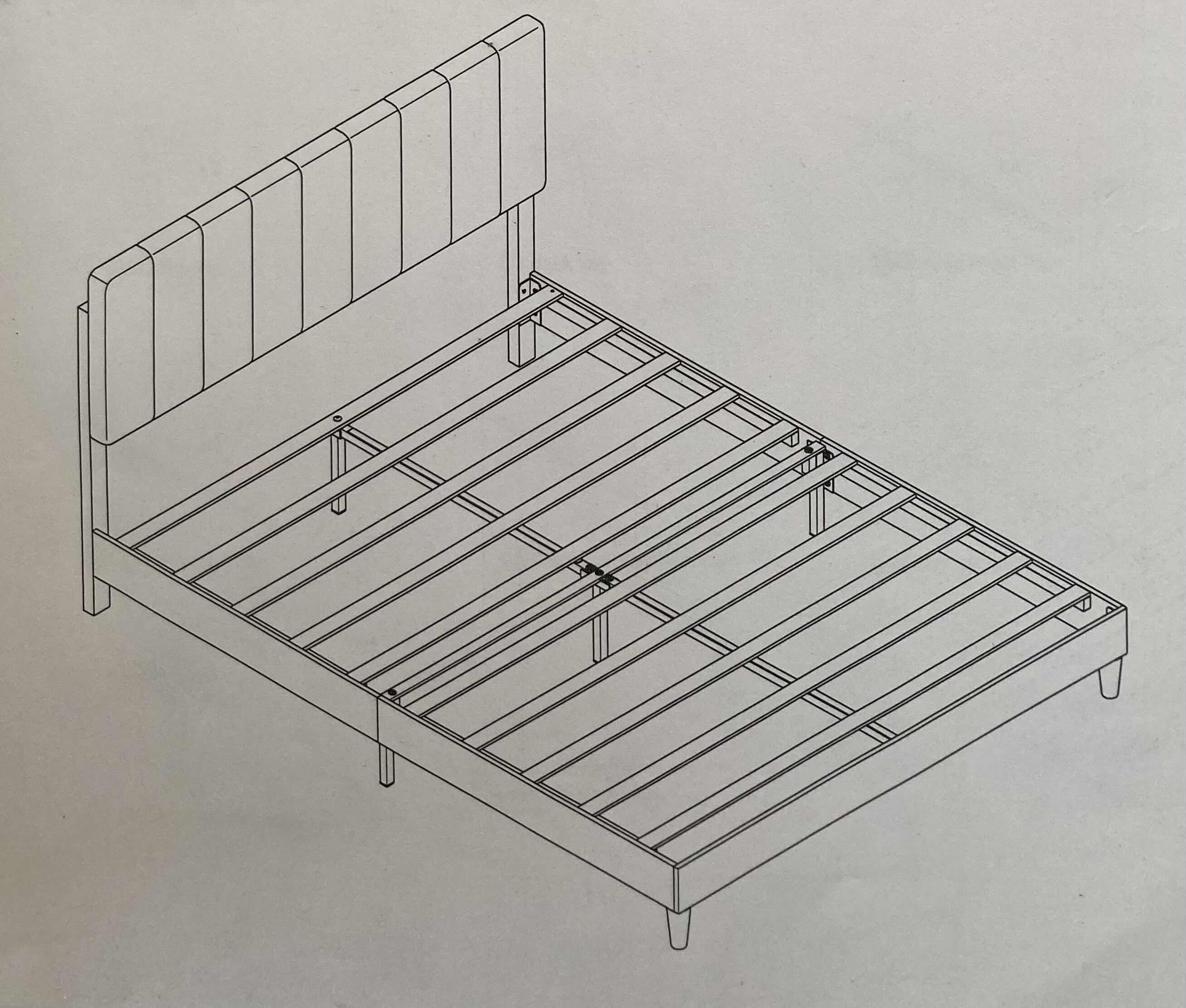 Photo 1 of FULL SIZE BED FRAME W BLACK POLYESTER PANELED HEADBOARD