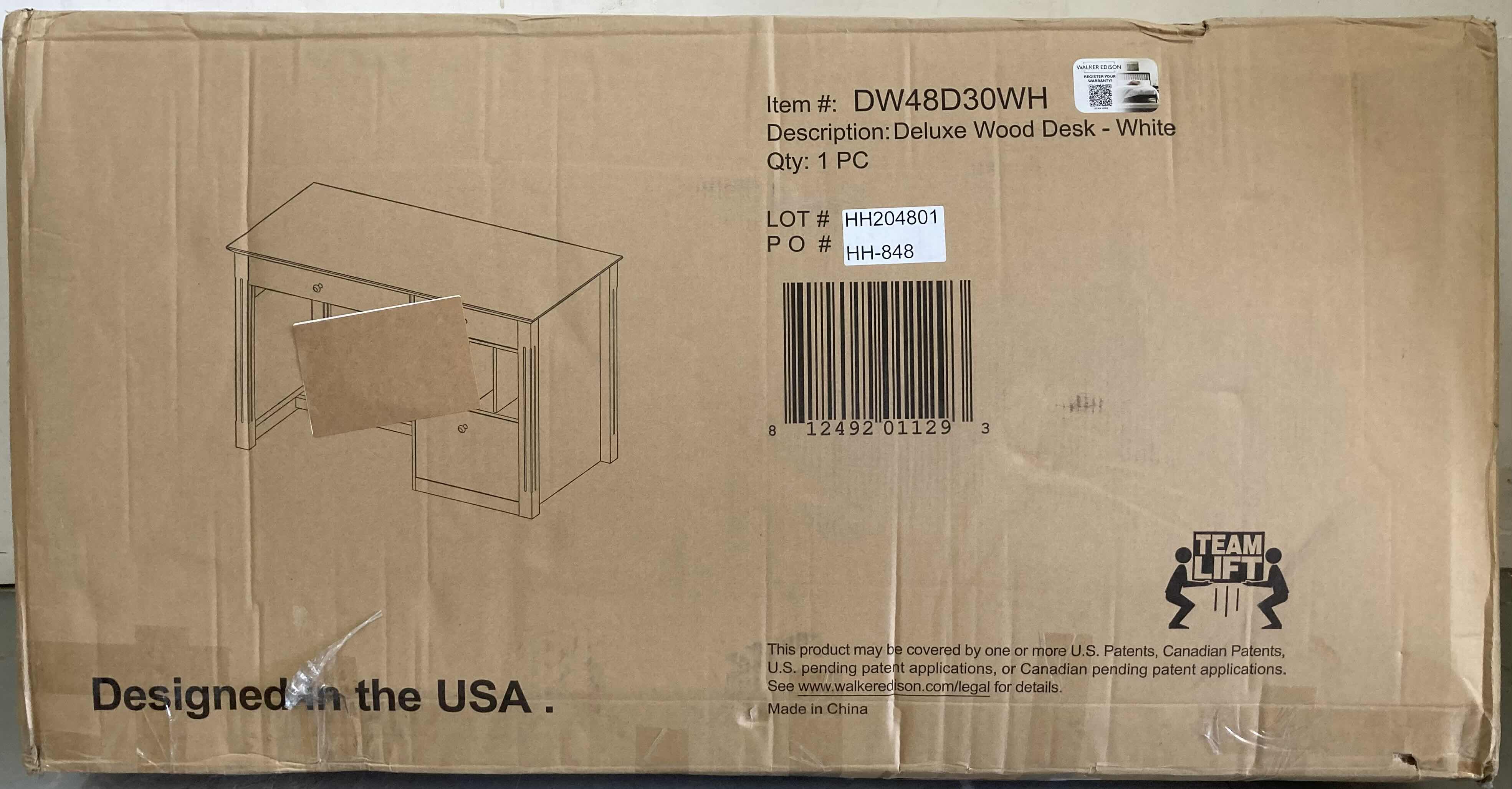 Photo 1 of NEW WALKER EDISON FURNITURE WHITE 3 DRAWER COMPUTER DESK MODEL DW48D30WI