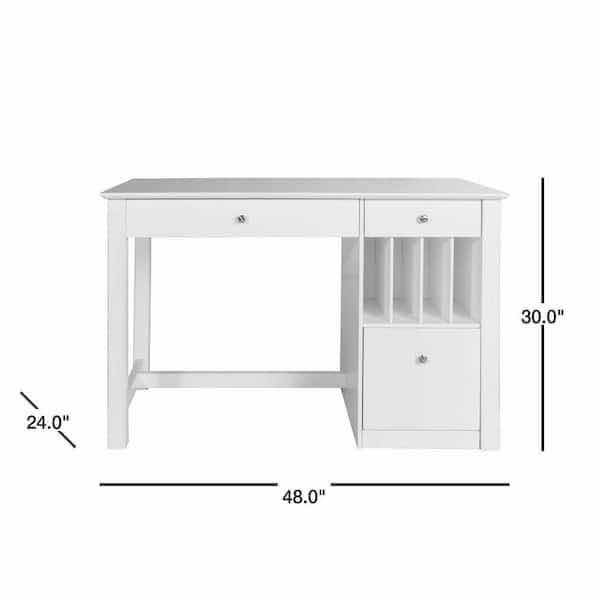 Photo 1 of NEW WALKER EDISON FURNITURE WHITE 3 DRAWER COMPUTER DESK MODEL DW48D30WI