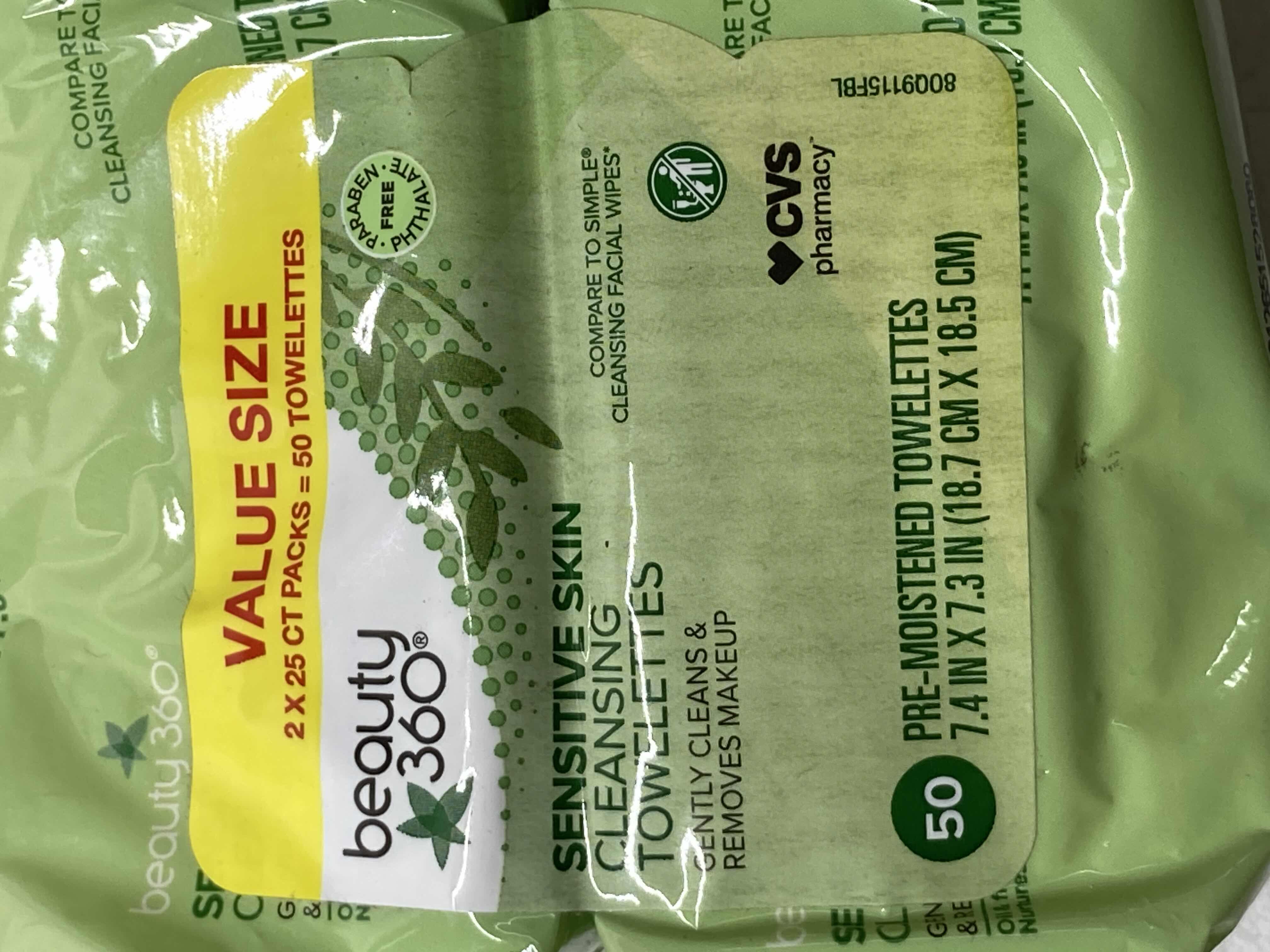 Photo 1 of NEW BEAUTY 360 SENSITIVE SKIN CLEANSING TOWELETTES 50PK (6)