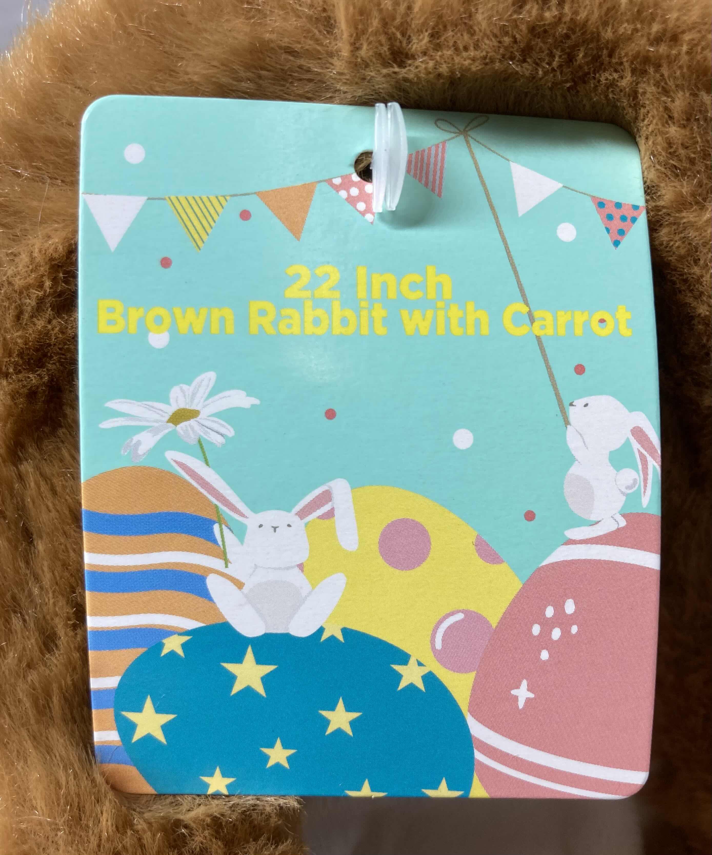 Photo 1 of NEW KAISYANG INTERNATIONAL 22” EASTER BROWN RABBIT W CARROT