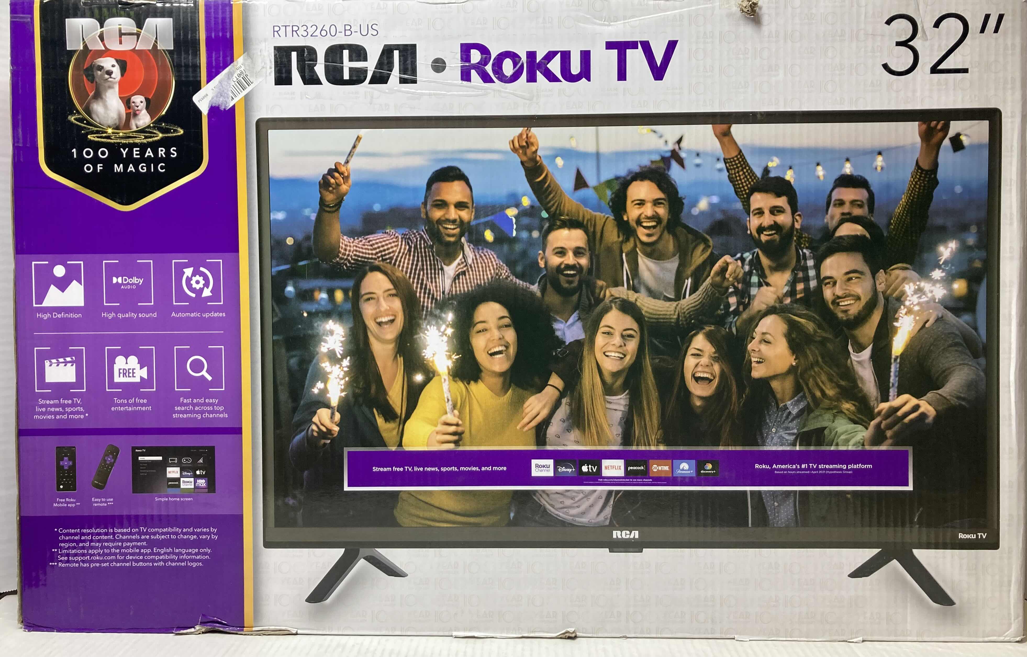Photo 1 of NEW RCA 32” LED HD SMART TV ROKU TV MODEL RTR3260-B-US