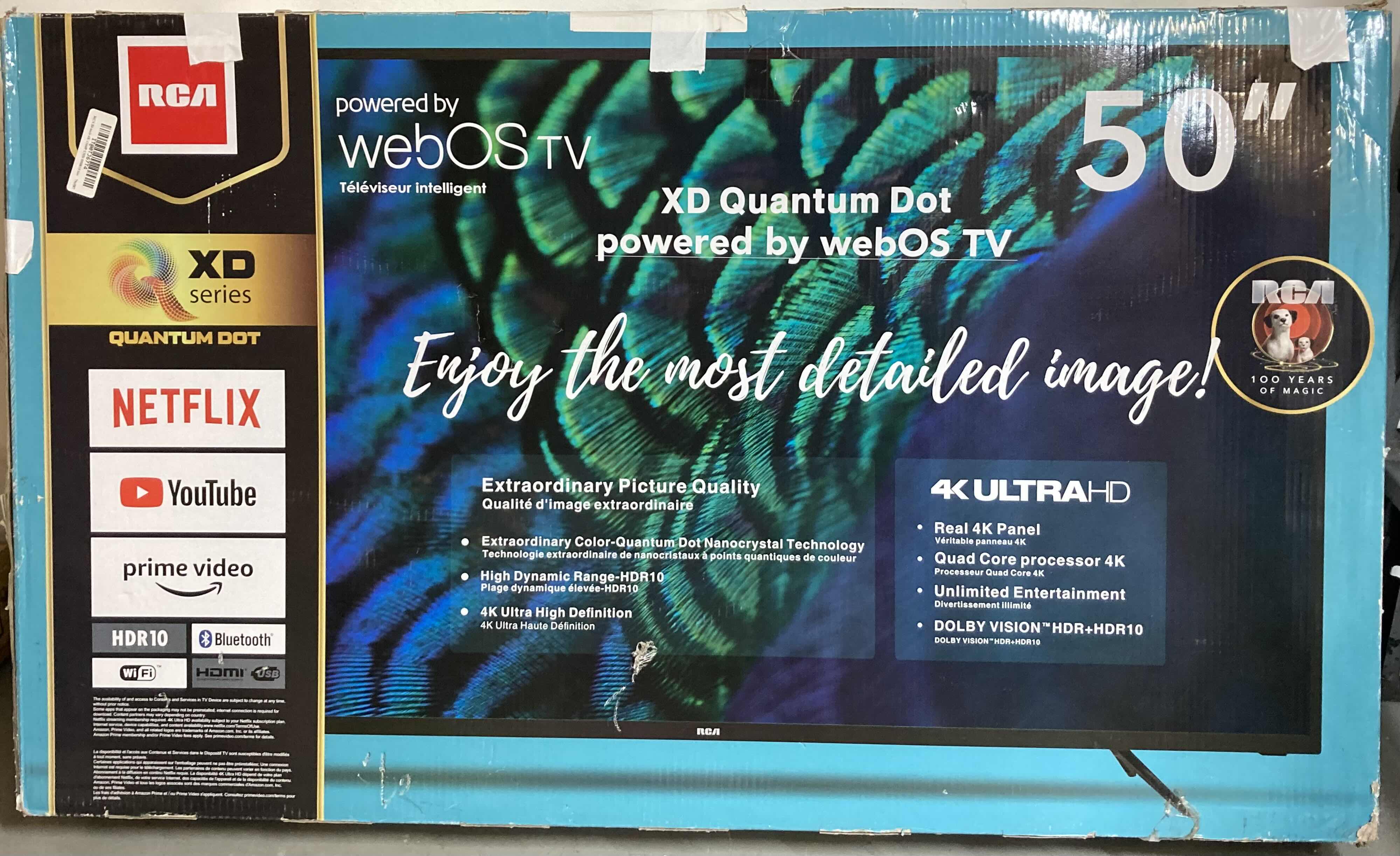 Photo 1 of NEW RCA 50” XD SERIES QUANTUM DOT SMART TV 4K ULTRA HD MODEL RWOSQU5050-B