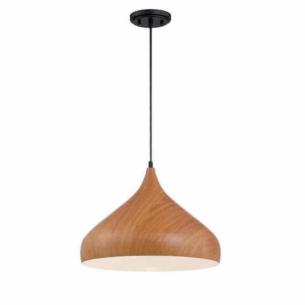 Photo 2 of DESIGNERS FOUNTAIN HANA ROBUSTA WOOD FINISH METAL SHADE PENDANT LIGHT MODEL 3545-319